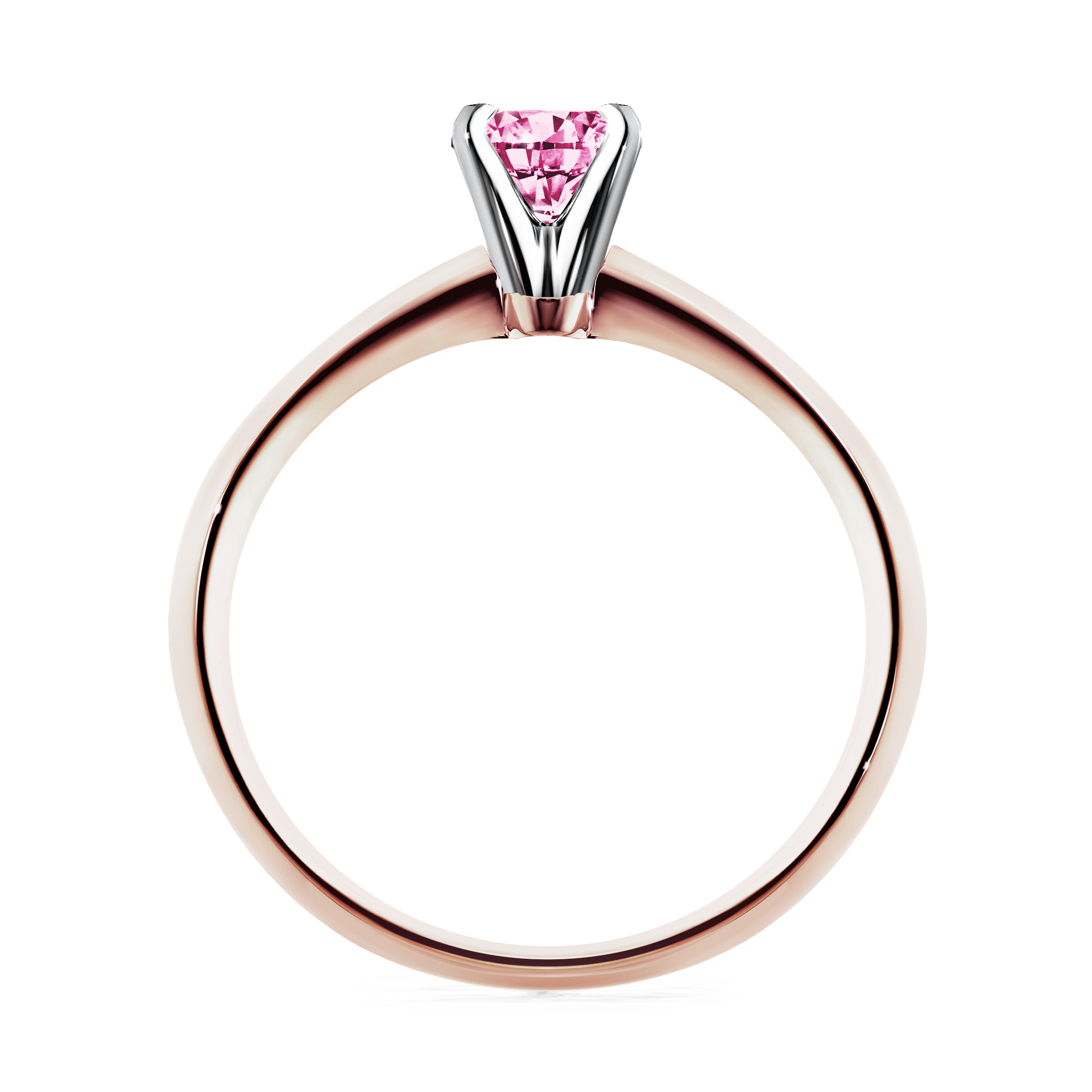Pierścionek zaręczynowy My Angel z różowego złota z różowym diamentem 0,25CT