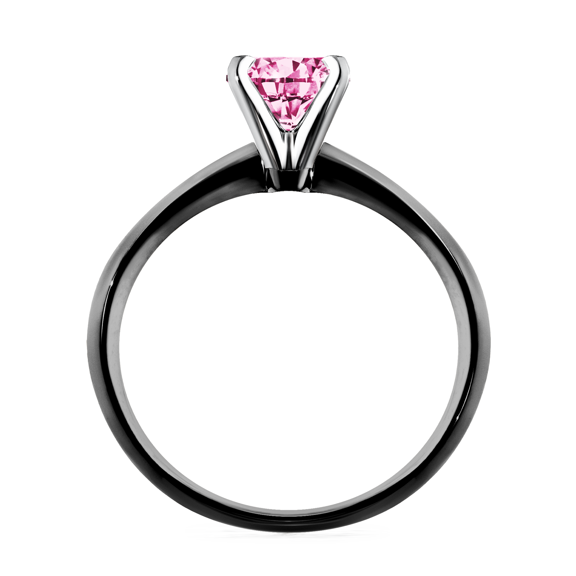 Pierścionek zaręczynowy My Angel z czarnego złota z różowym diamentem 0,80CT