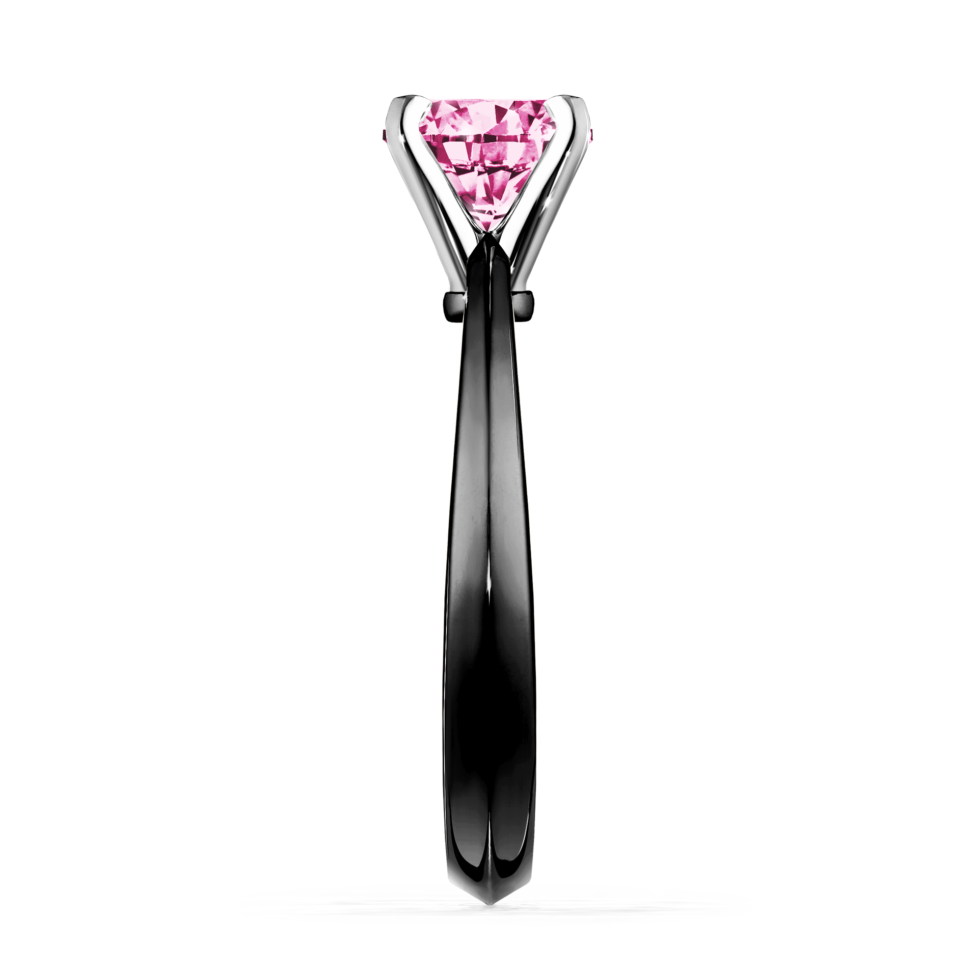 Pierścionek zaręczynowy My Angel z czarnego złota z różowym diamentem 0,80CT