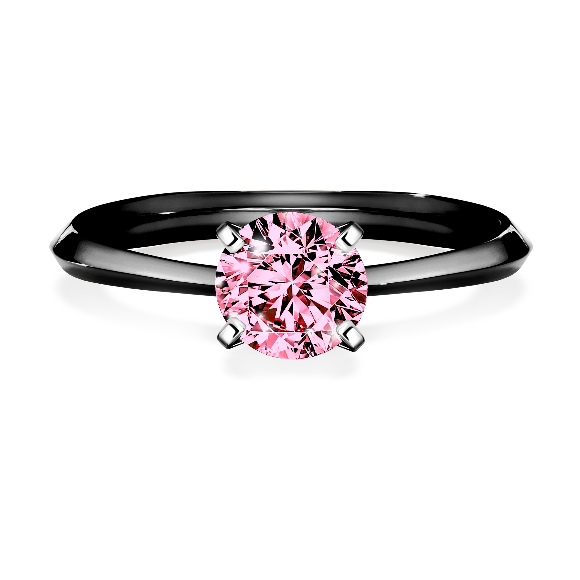 Pierścionek zaręczynowy My Angel z czarnego złota z różowym diamentem 1,00CT