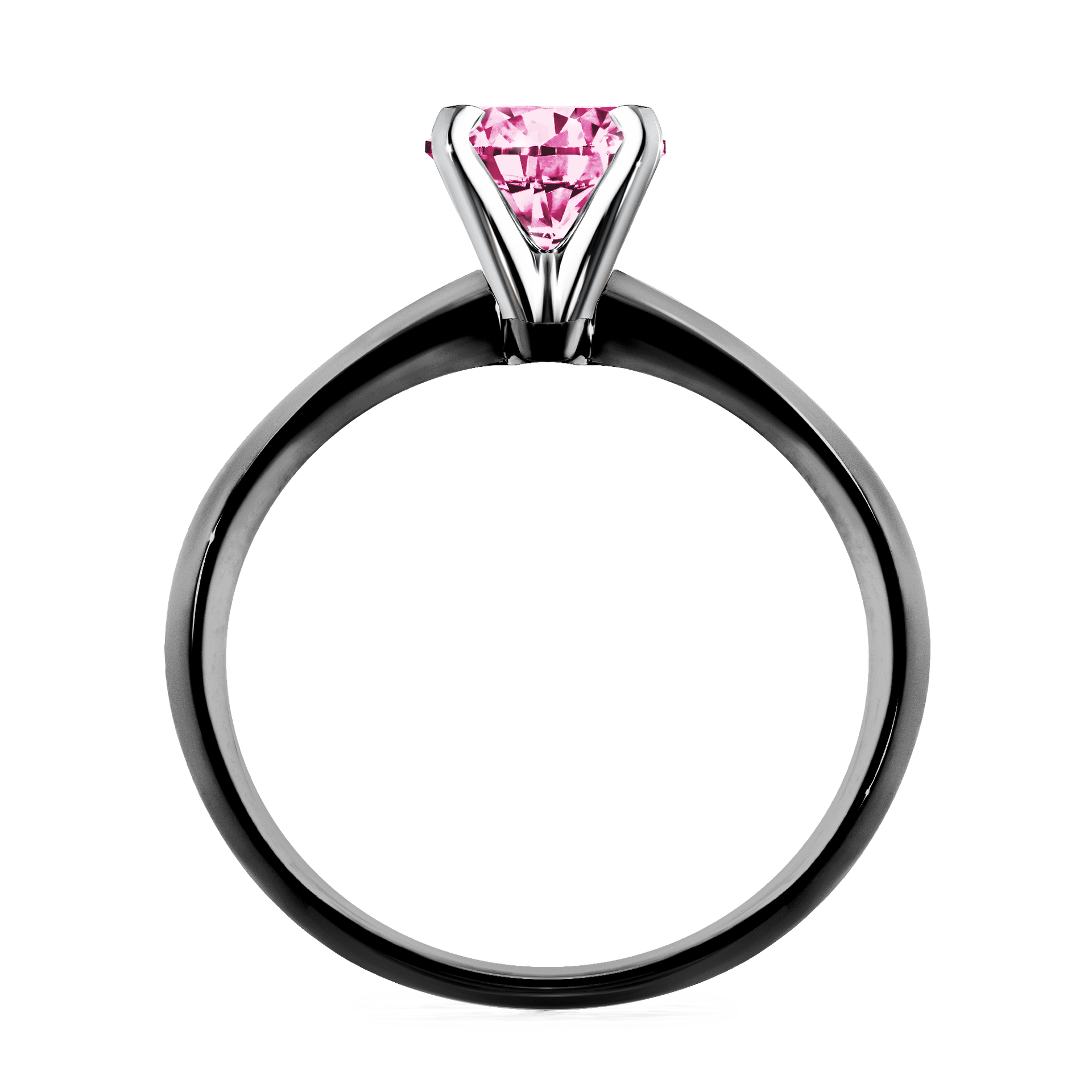 Pierścionek zaręczynowy My Angel z czarnego złota z różowym diamentem 1,00CT