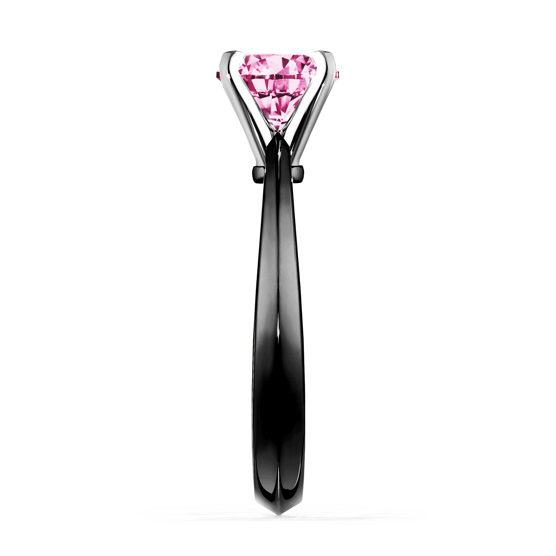 Pierścionek zaręczynowy My Angel z czarnego złota z różowym diamentem 1,00CT