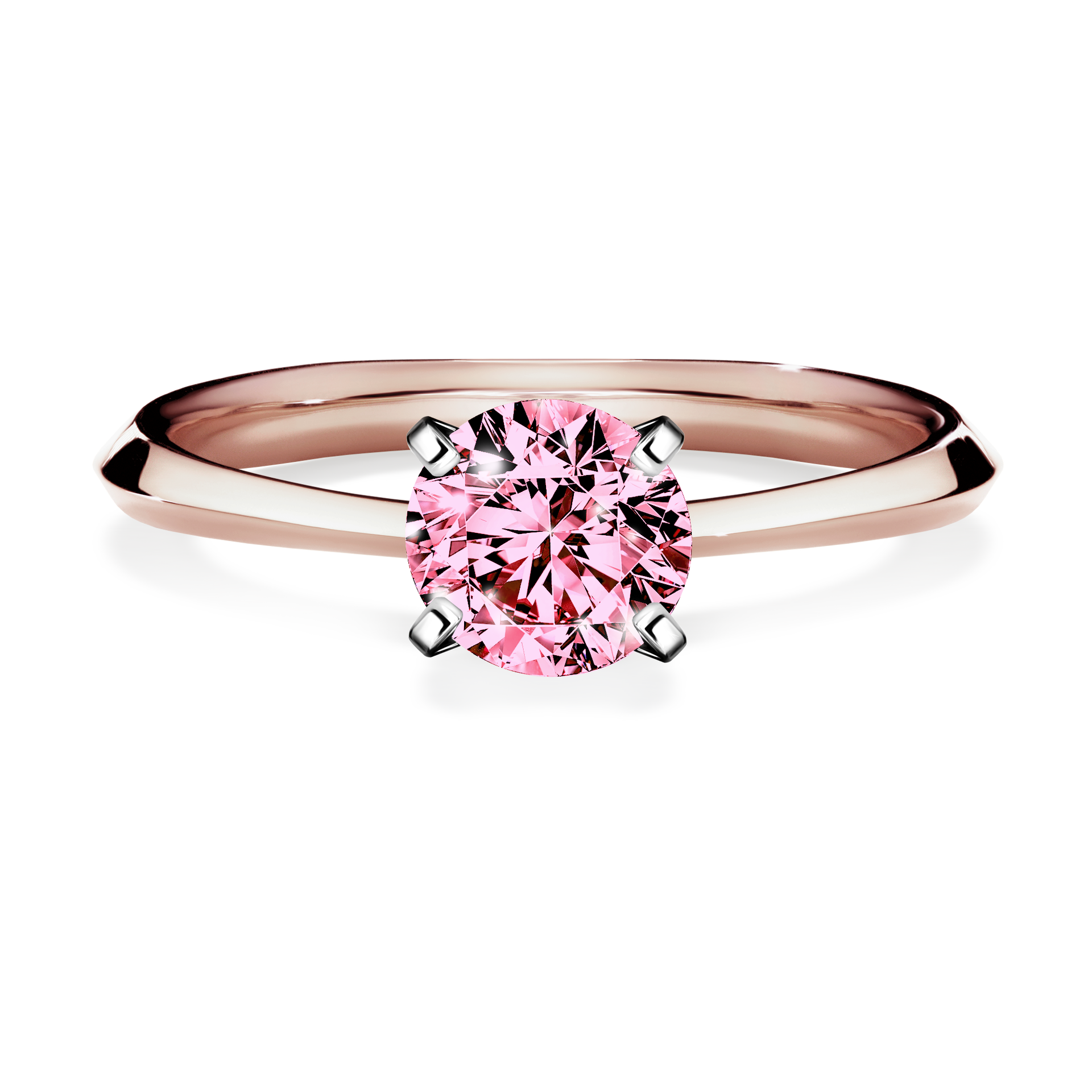 Pierścionek zaręczynowy My Angel z różowego złota z różowym diamentem 1,00CT