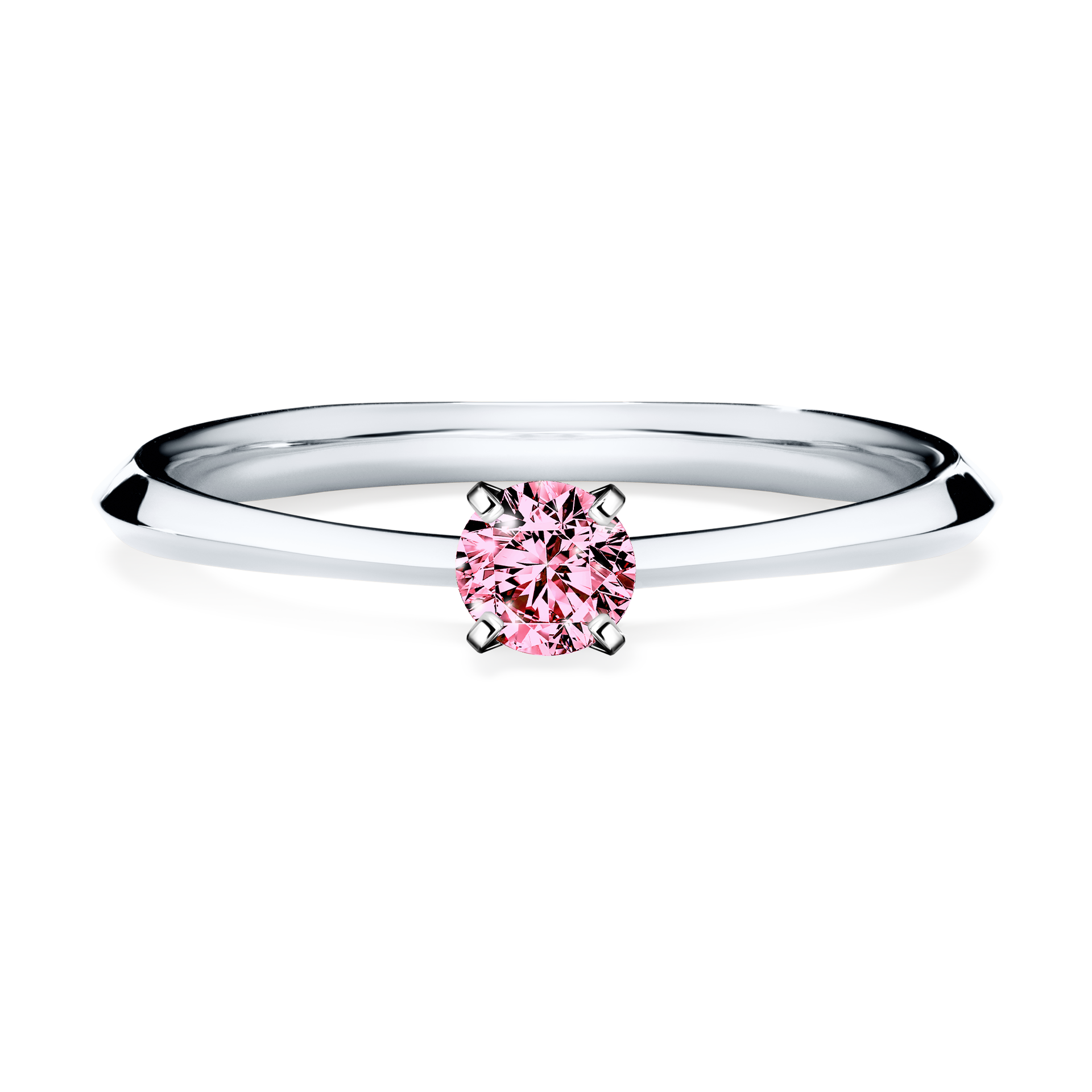Pierścionek zaręczynowy My Angel z białego złota z różowym diamentem 0,17CT