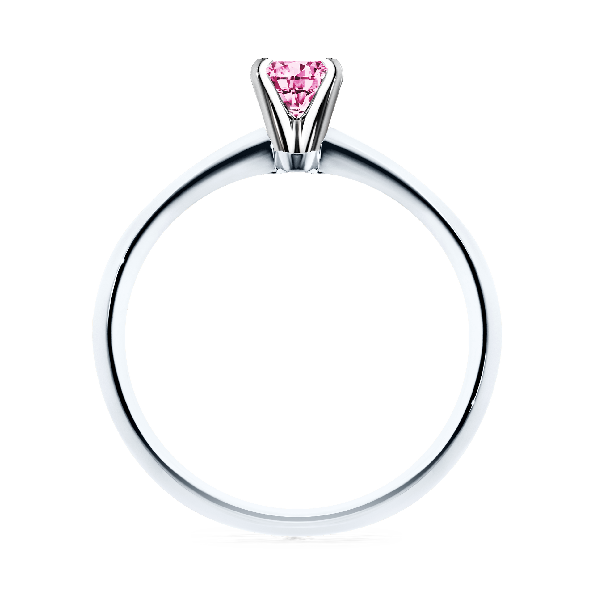 Pierścionek zaręczynowy My Angel z białego złota z różowym diamentem 0,17CT
