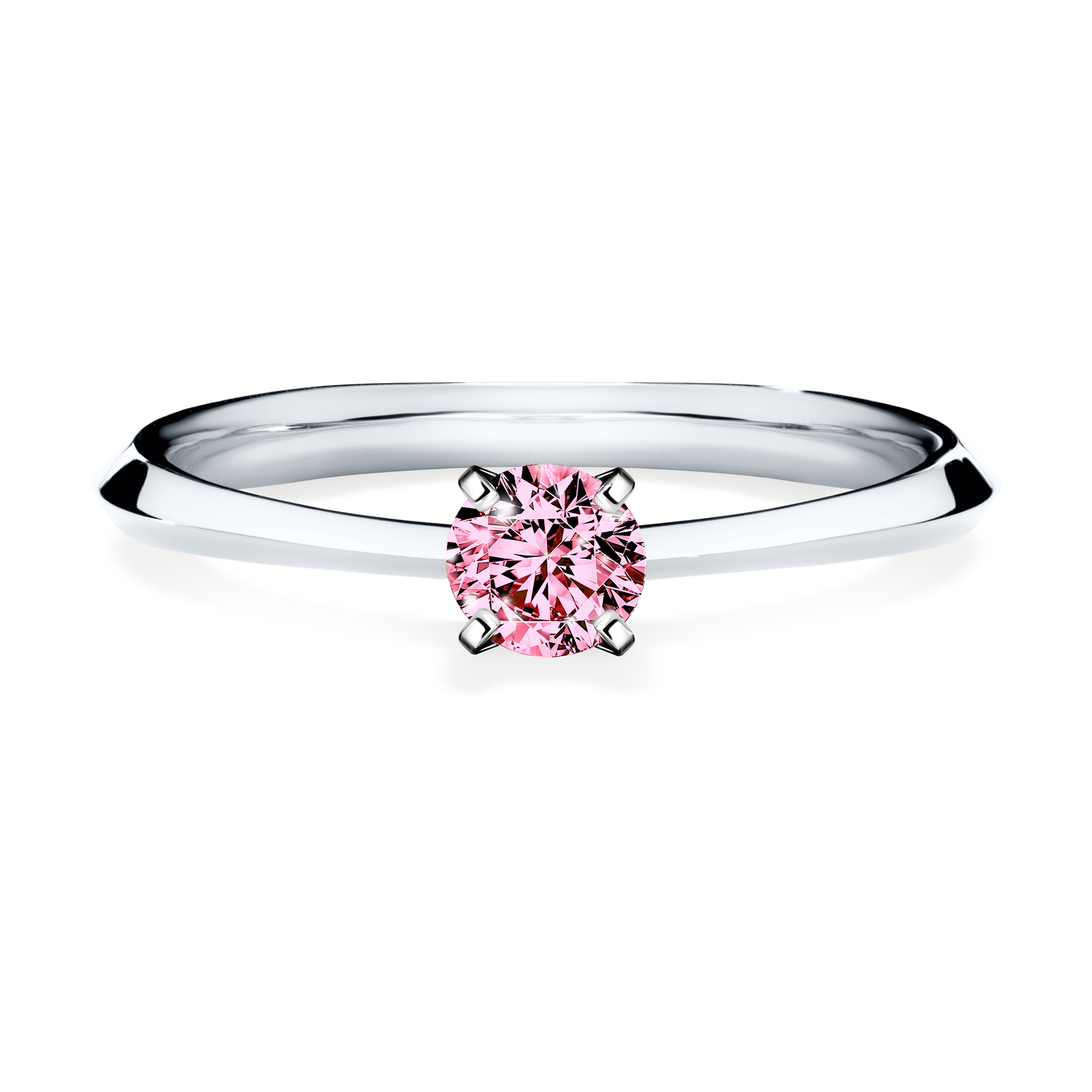 Pierścionek zaręczynowy My Angel z białego złota z różowym diamentem 0,25CT