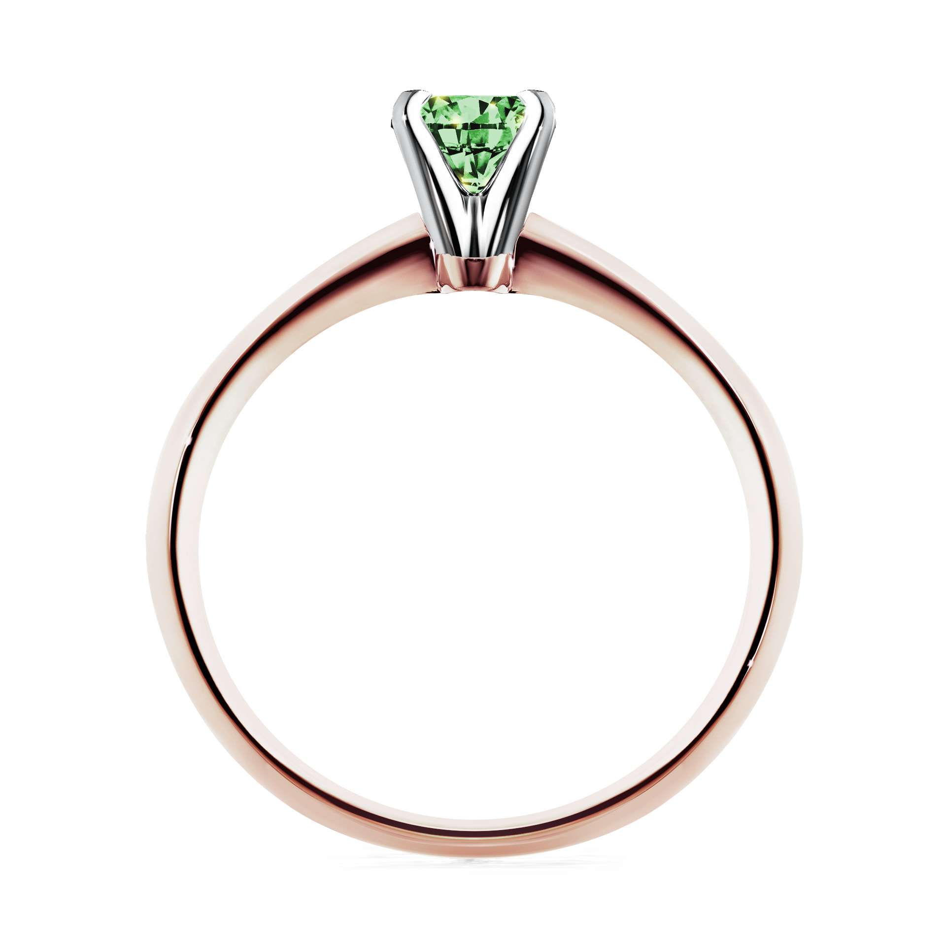 Pierścionek zaręczynowy My Angel z różowego złota z ciemnym zielonym diamentem 0,25CT