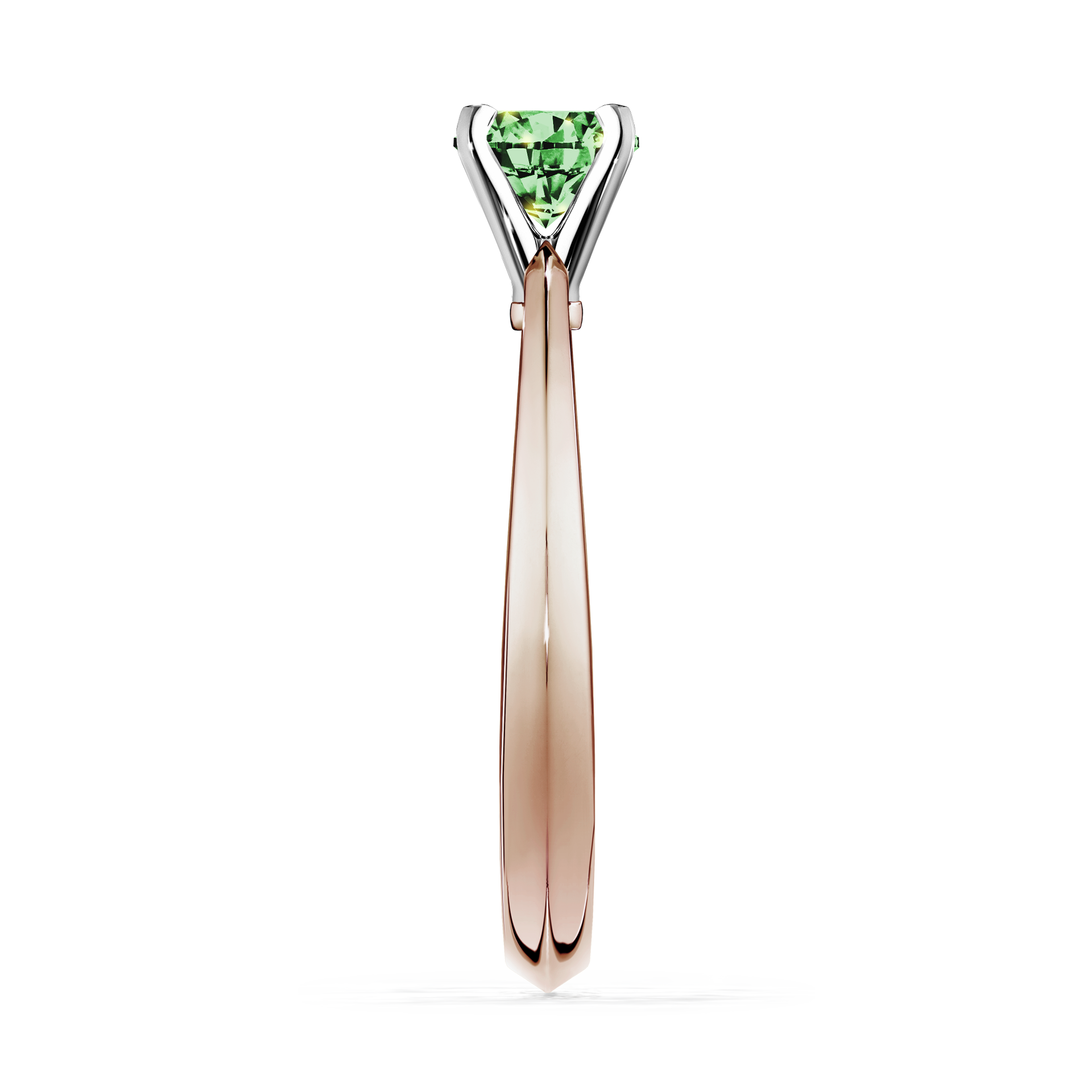 Pierścionek zaręczynowy My Angel z różowego złota z ciemnym zielonym diamentem 0,25CT