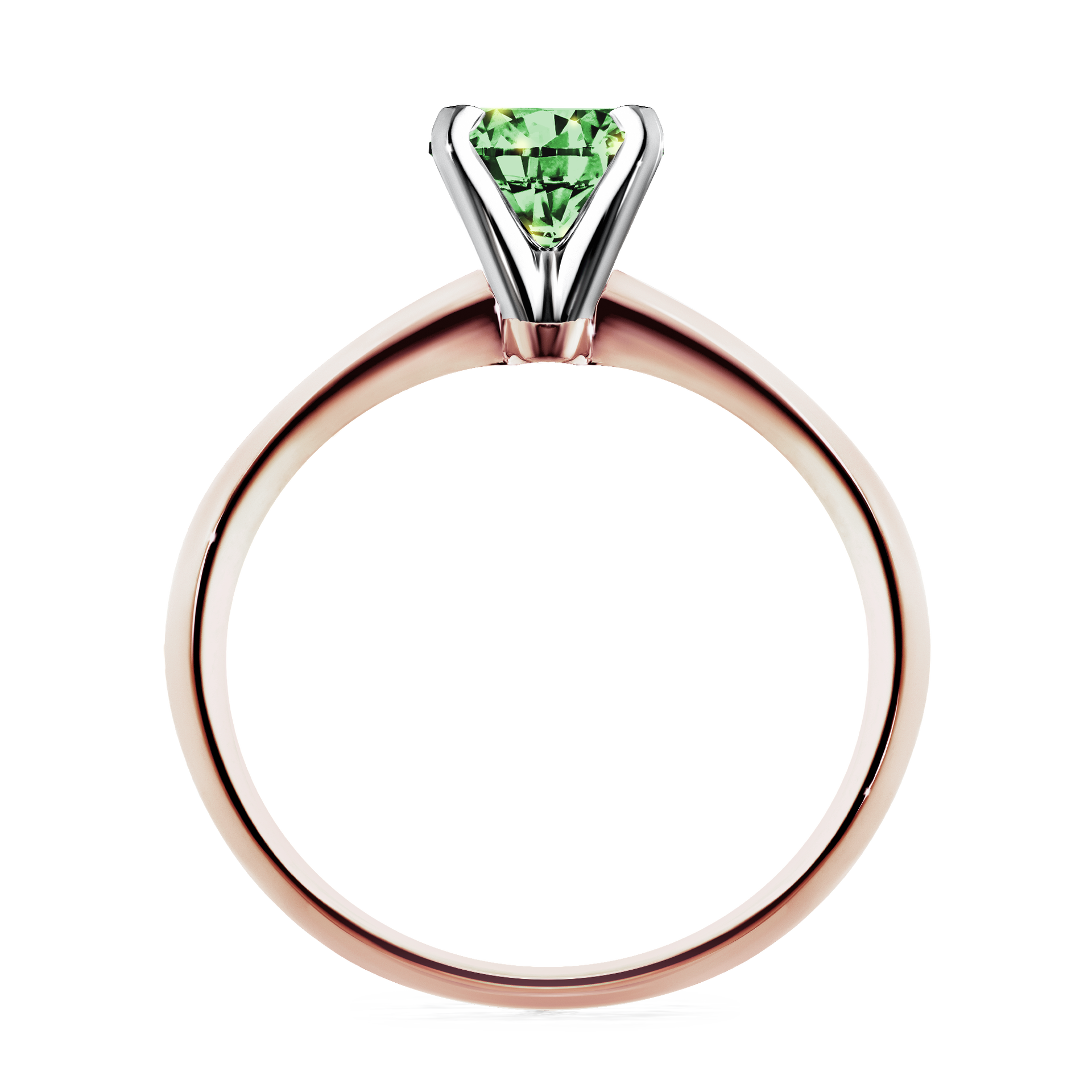 Pierścionek zaręczynowy My Angel z różowego złota z ciemnym zielonym diamentem 0,80CT
