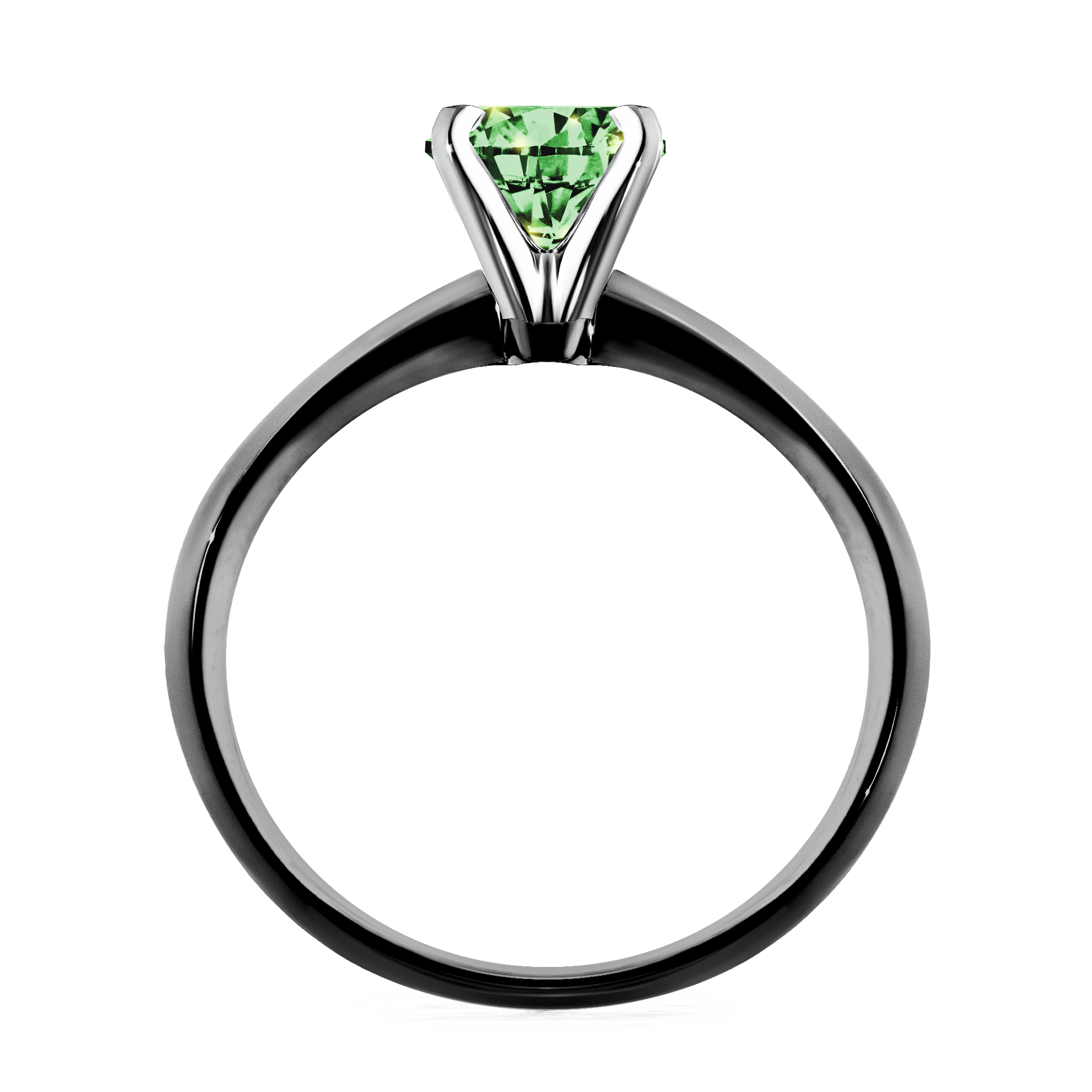 Pierścionek zaręczynowy My Angel z czarnego złota z ciemnym zielonym diamentem 1,00CT
