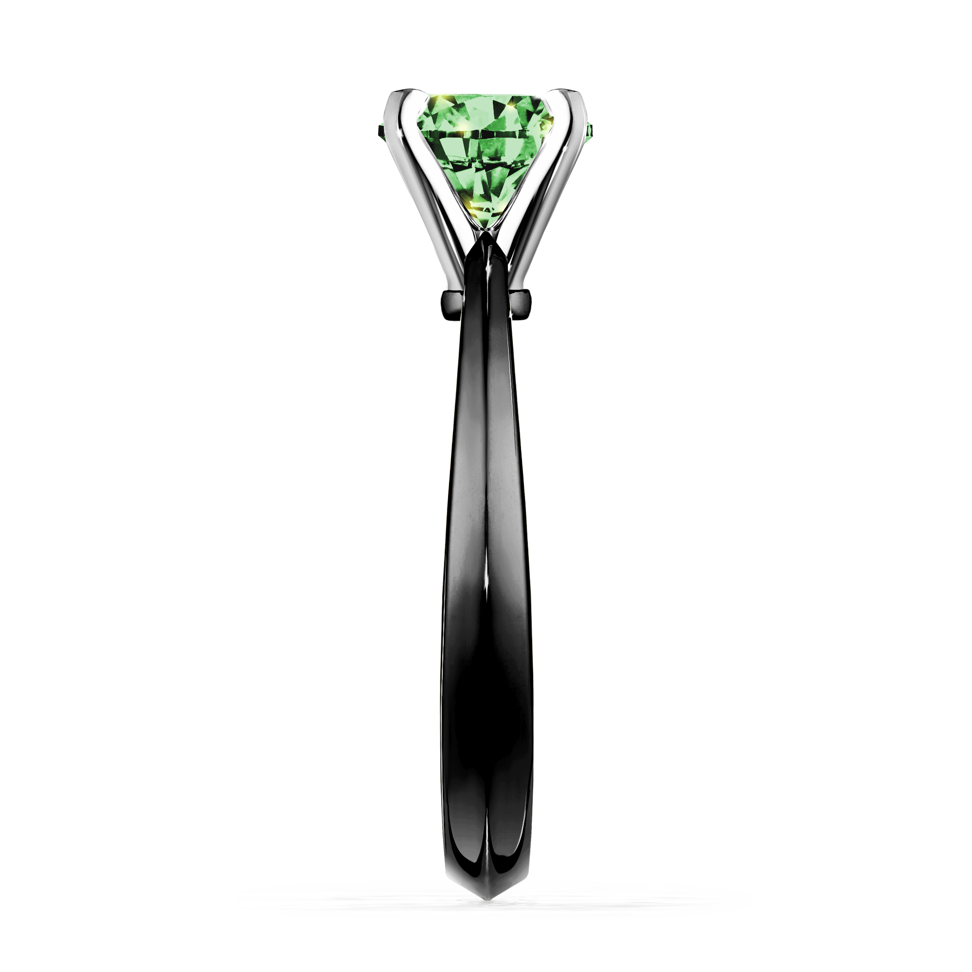 Pierścionek zaręczynowy My Angel z czarnego złota z ciemnym zielonym diamentem 1,00CT