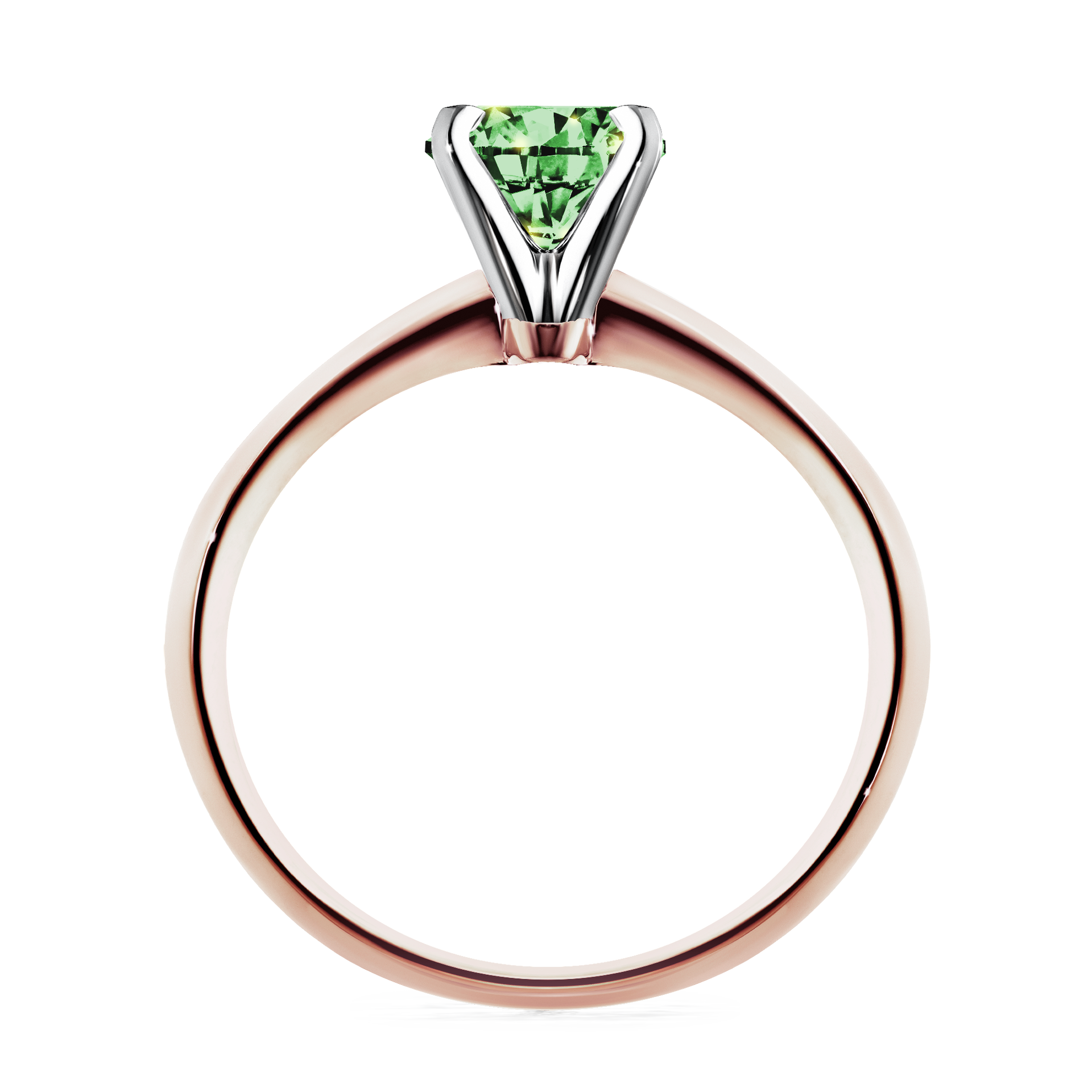 Pierścionek zaręczynowy My Angel z różowego złota z ciemnym zielonym diamentem 1,00CT