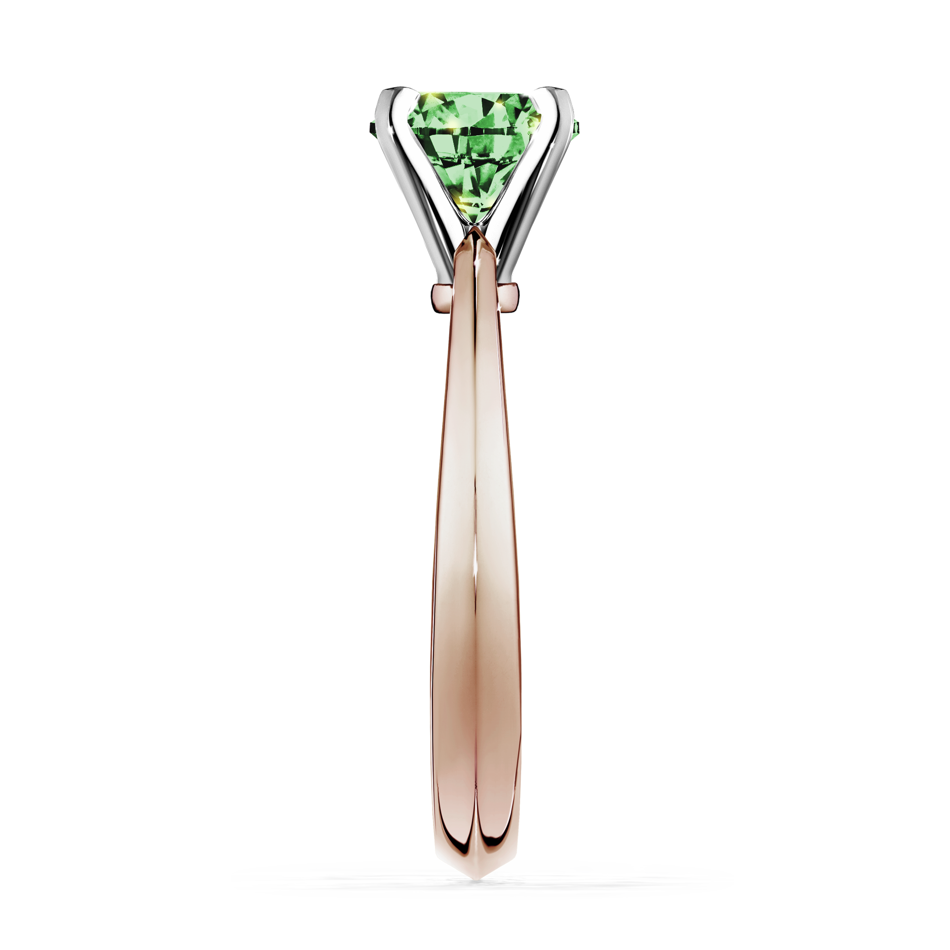 Pierścionek zaręczynowy My Angel z różowego złota z ciemnym zielonym diamentem 1,00CT