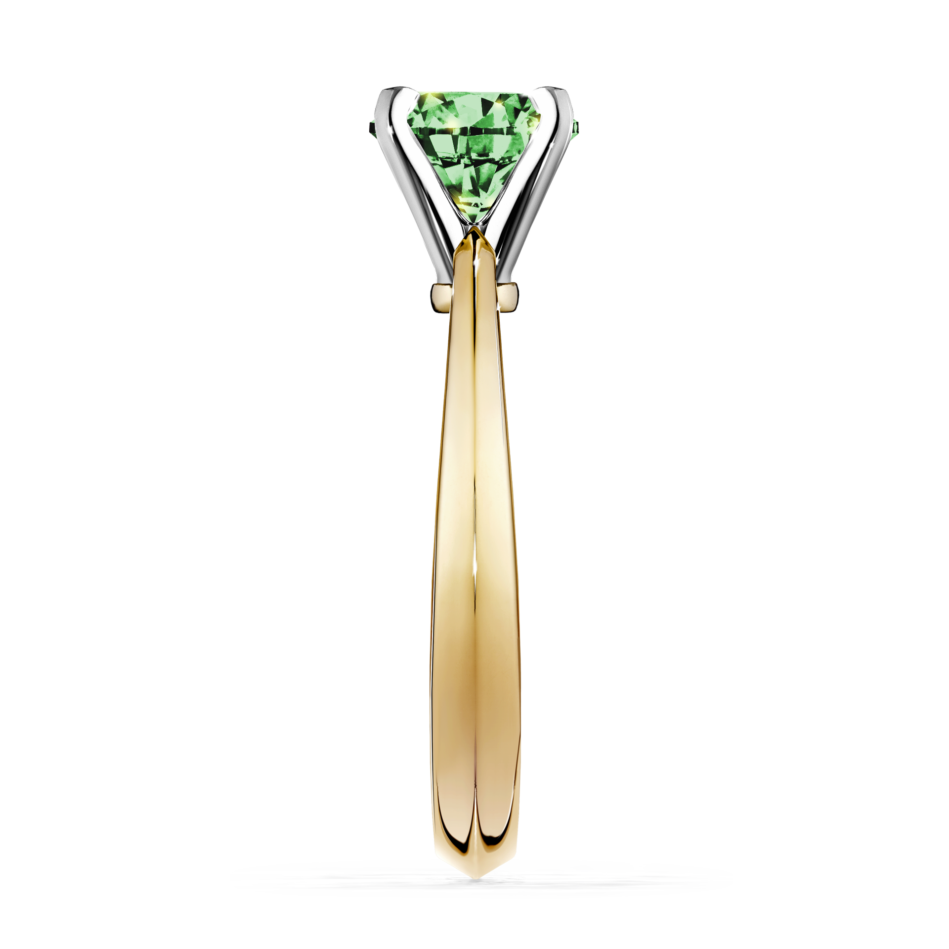 Pierścionek zaręczynowy My Angel z żółtego złota z ciemnym zielonym diamentem 1,00CT