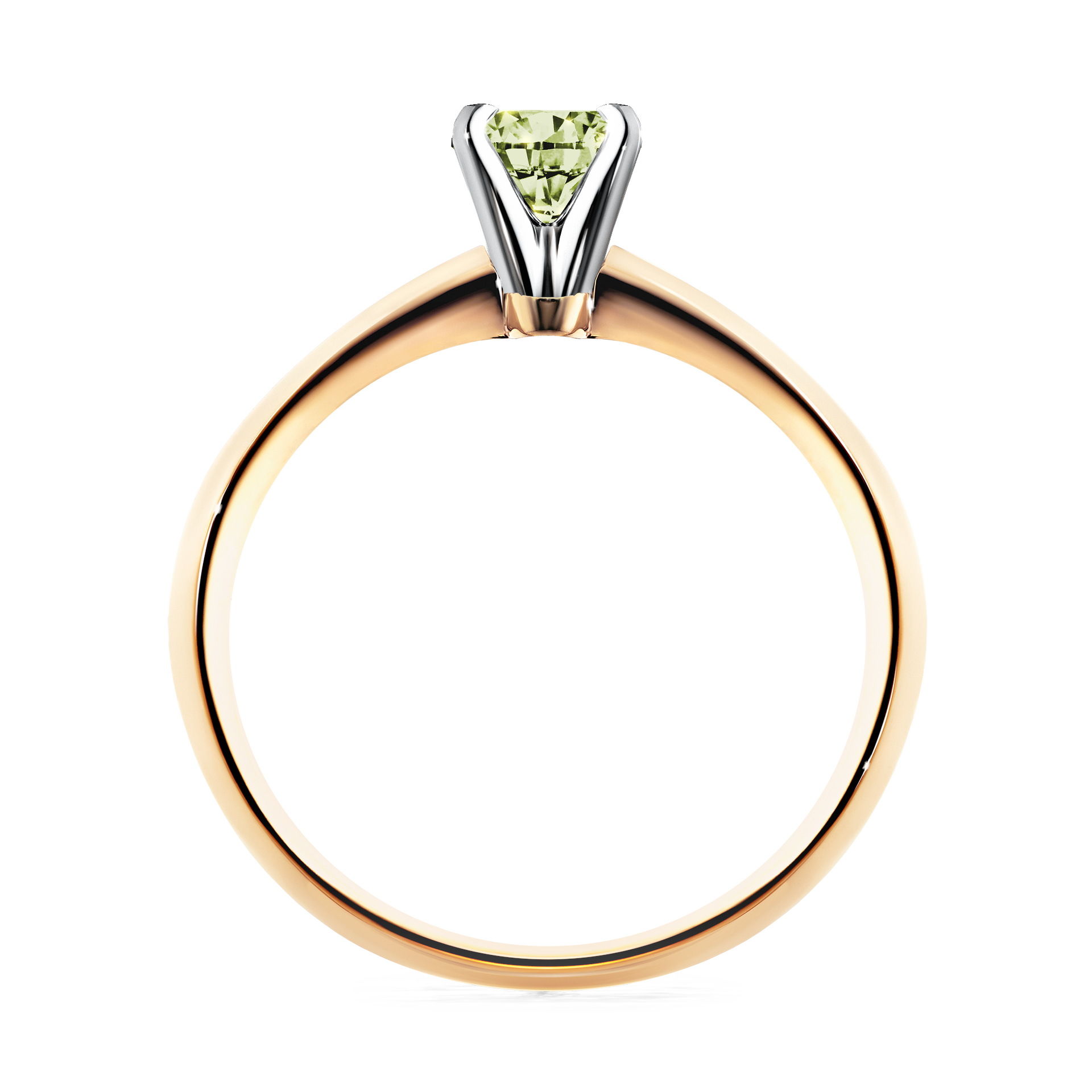 Pierścionek zaręczynowy My Angel z żółtego złota z jasnym zielonym diamentem 0,25CT