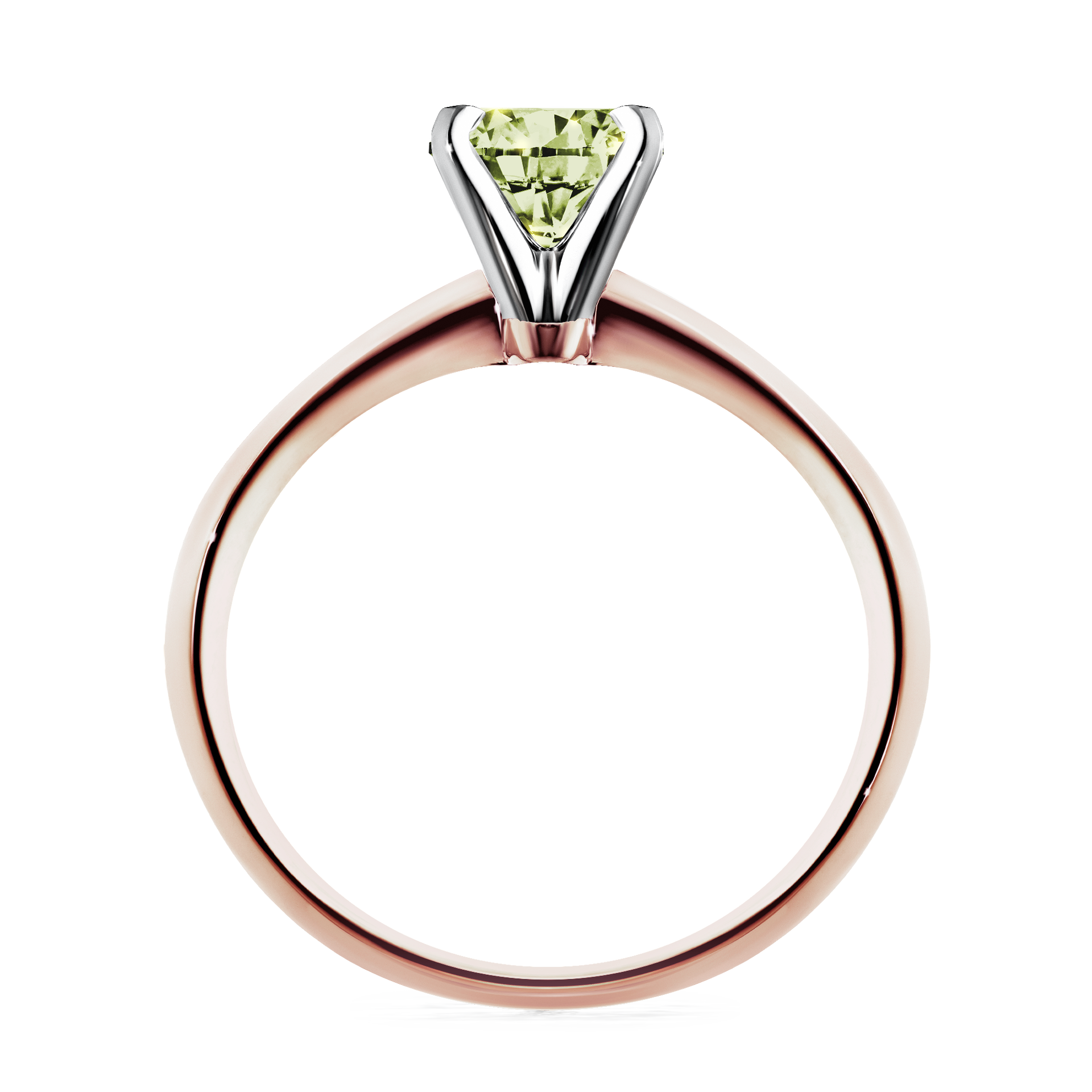 Pierścionek zaręczynowy My Angel z różowego złota z jasnym zielonym diamentem 0,80CT