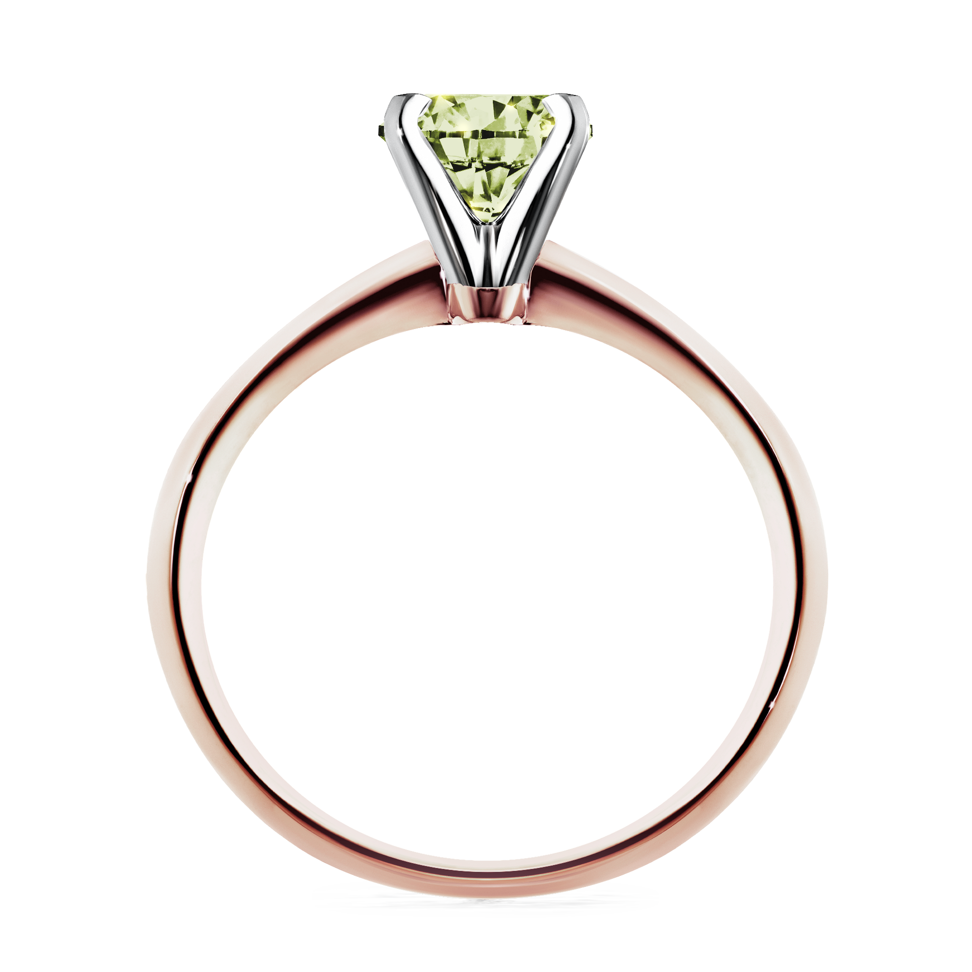 Pierścionek zaręczynowy My Angel z różowego złota z jasnym zielonym diamentem 1,00CT