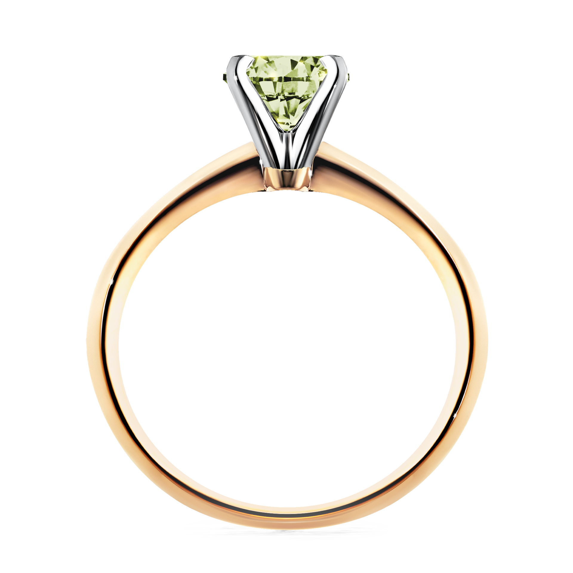 Pierścionek zaręczynowy My Angel z żółtego złota z jasnym zielonym diamentem 1,00CT