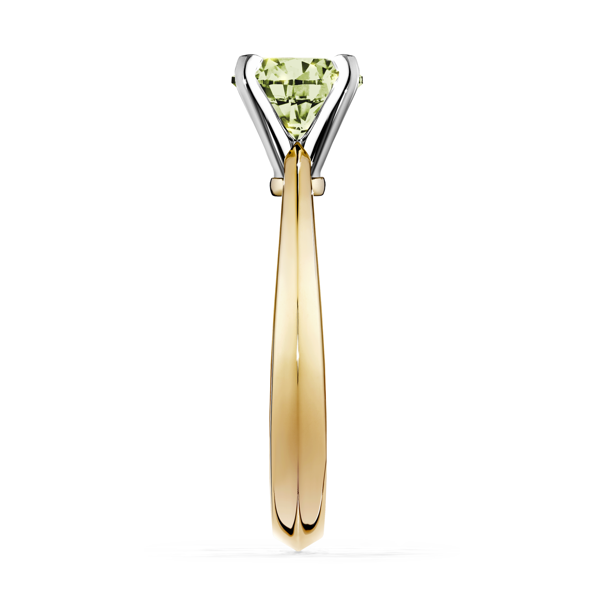 Pierścionek zaręczynowy My Angel z żółtego złota z jasnym zielonym diamentem 1,00CT