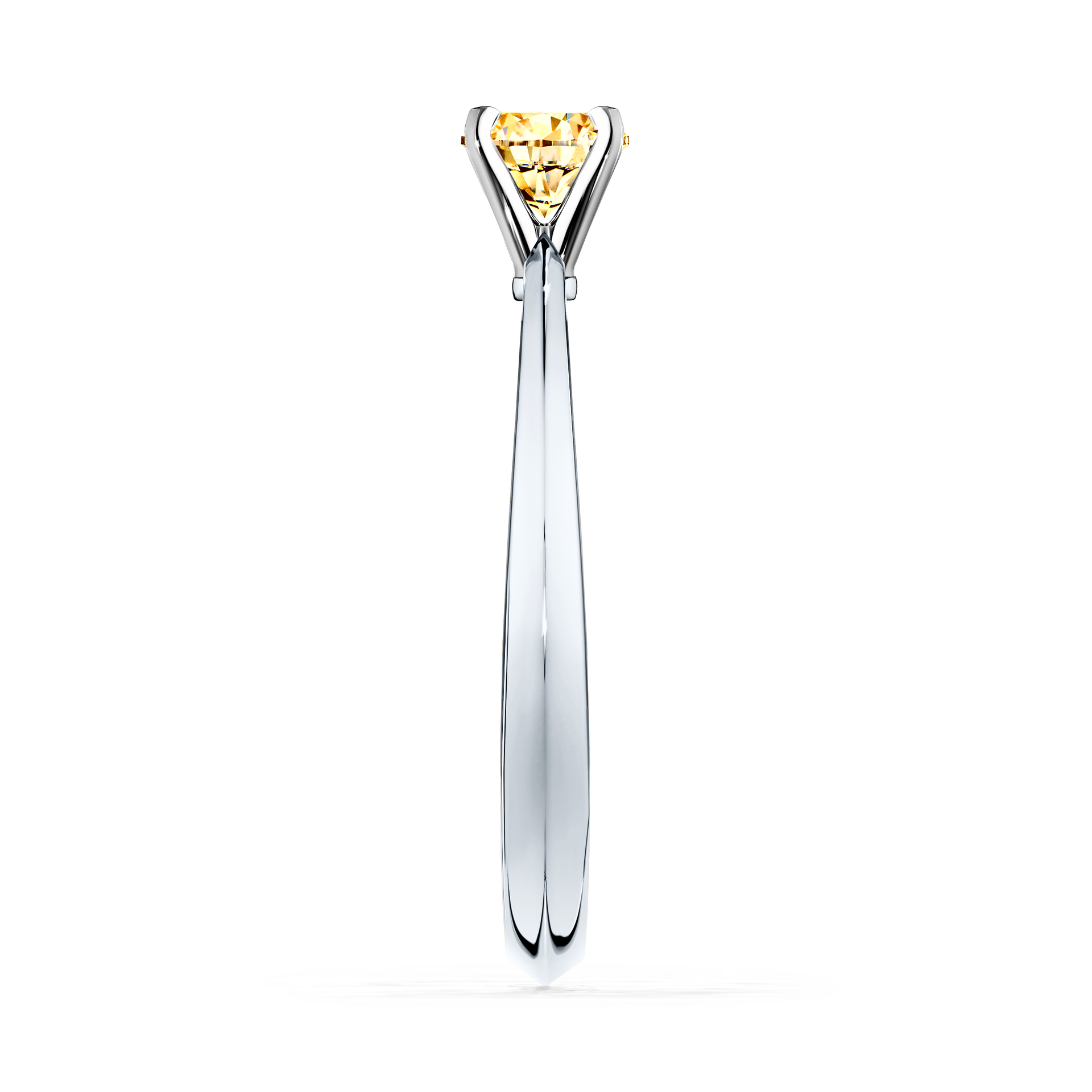 Pierścionek zaręczynowy My Angel z białego złota z żółtym diamentem 0,17CT
