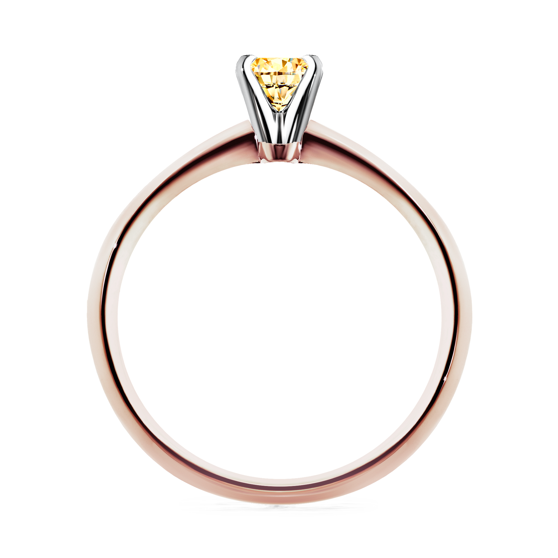 Pierścionek zaręczynowy My Angel z różowego złota z żółtym diamentem 0,17CT