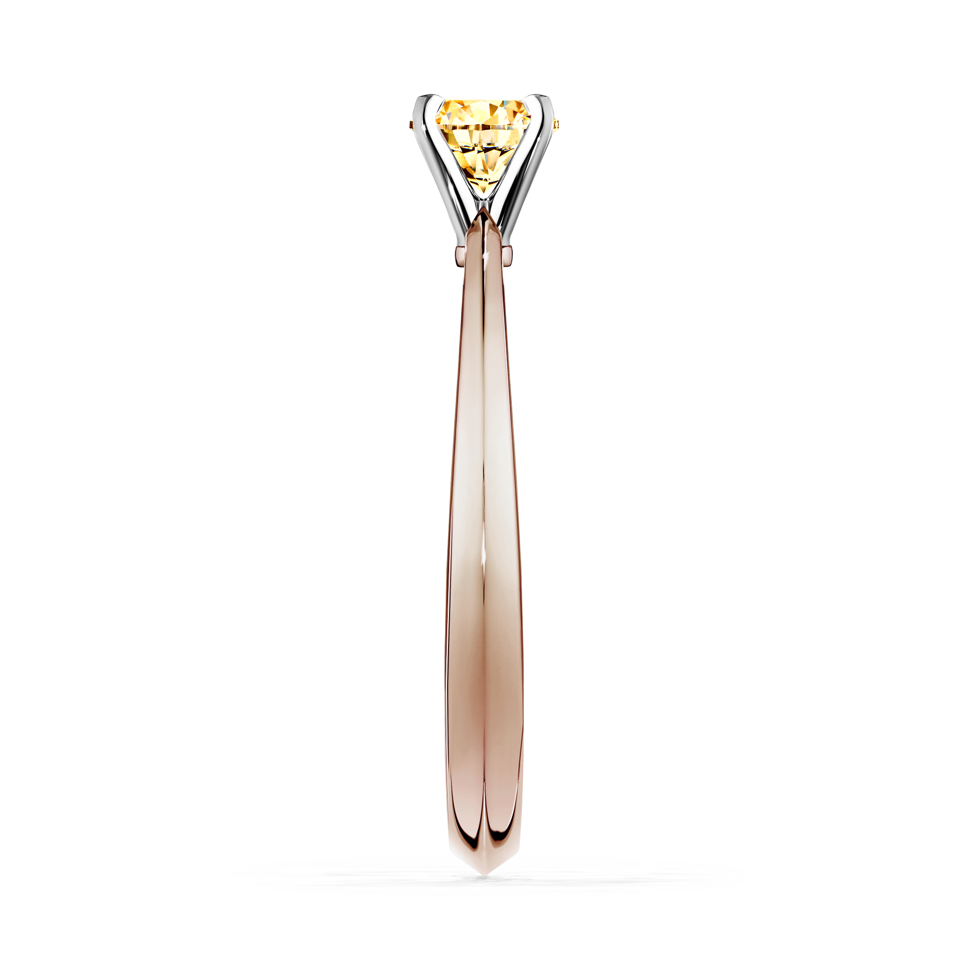Pierścionek zaręczynowy My Angel z różowego złota z żółtym diamentem 0,17CT