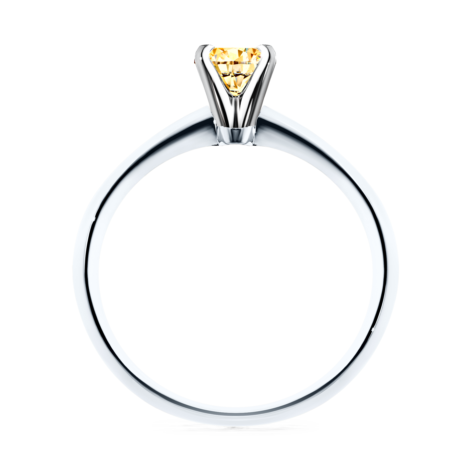 Pierścionek zaręczynowy My Angel z białego złota z żółtym diamentem 0,25CT
