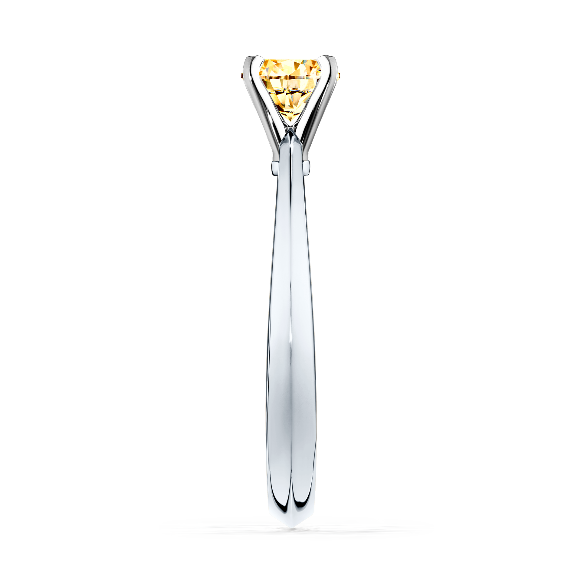 Pierścionek zaręczynowy My Angel z białego złota z żółtym diamentem 0,25CT