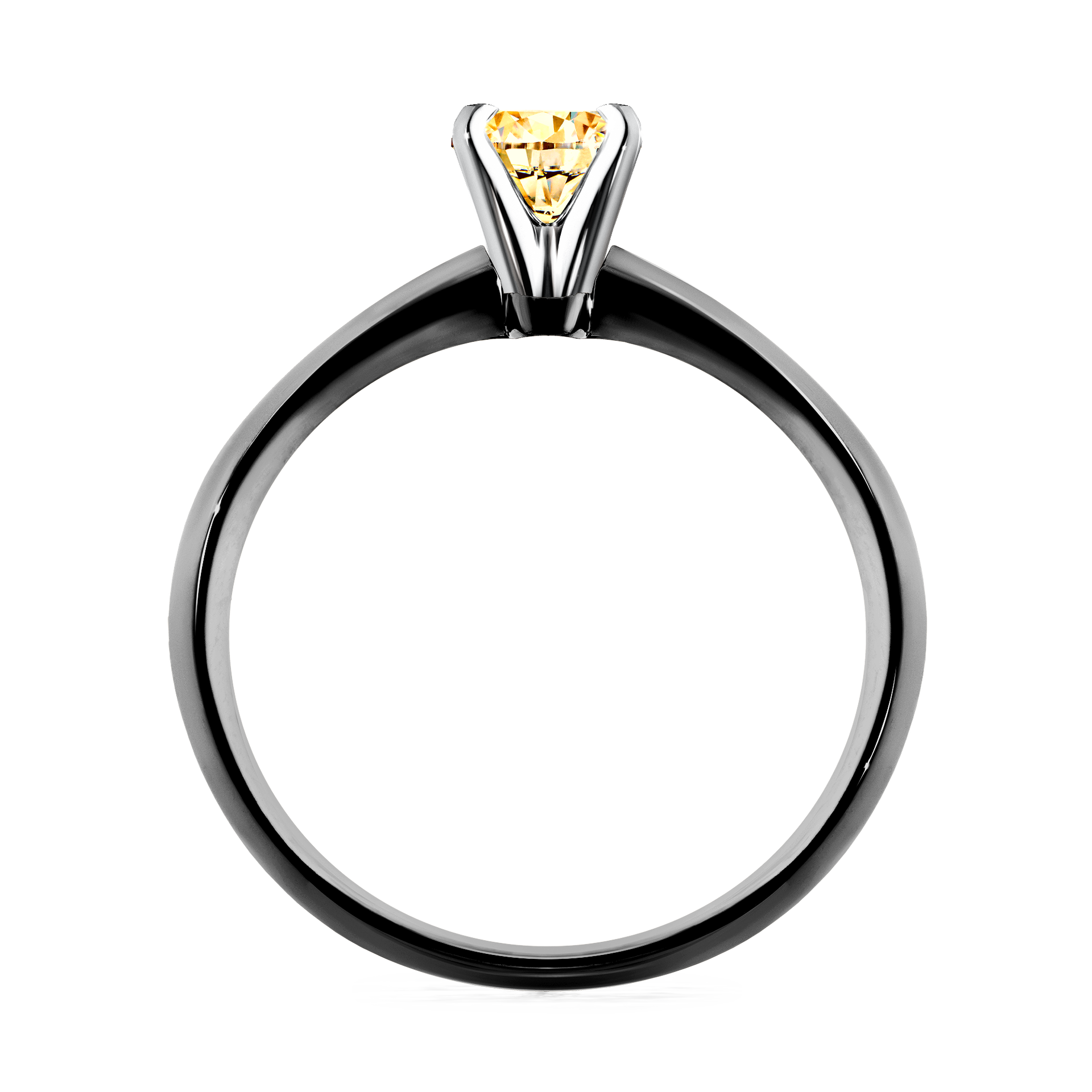 Pierścionek zaręczynowy My Angel z czarnego złota z żółtym diamentem 0,25CT