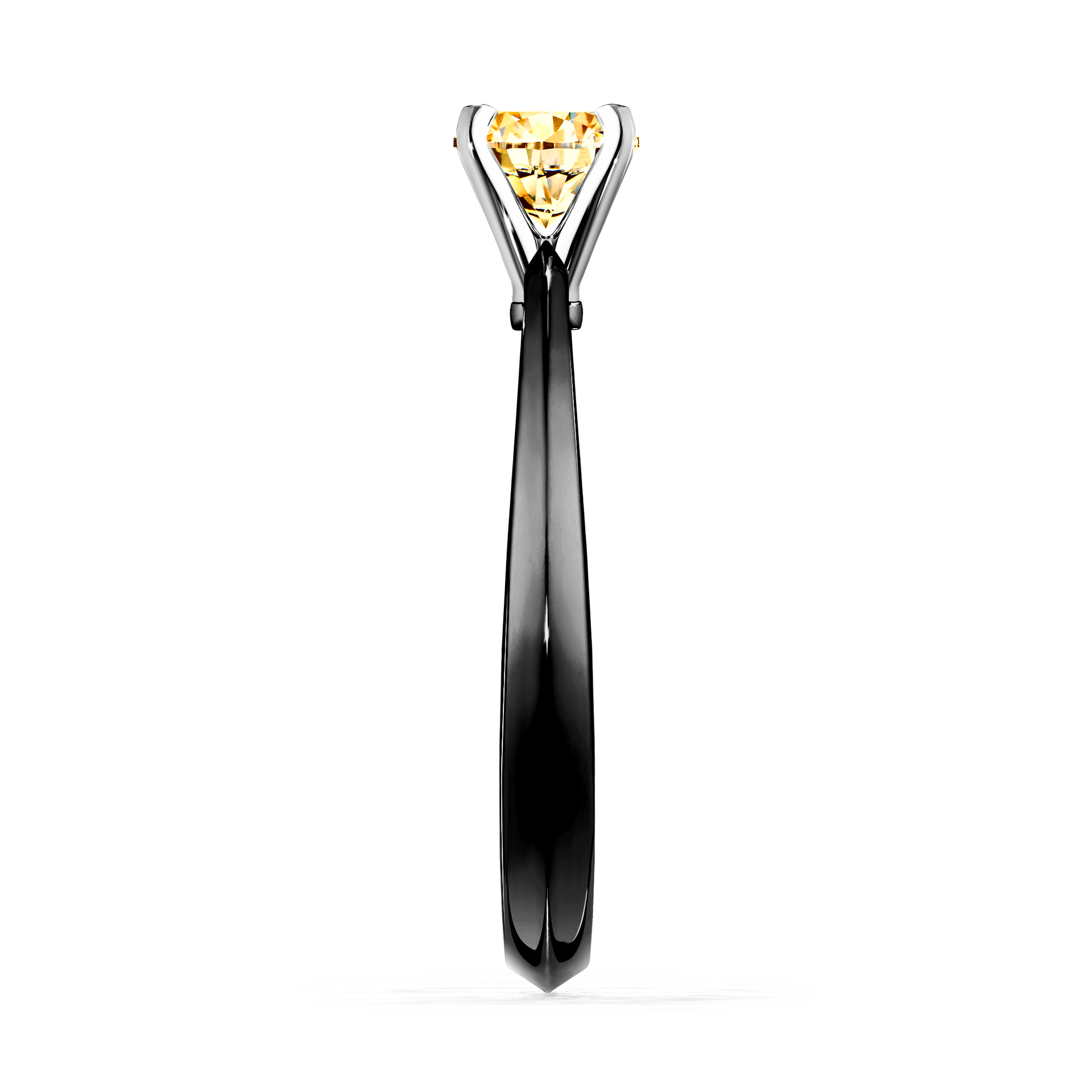 Pierścionek zaręczynowy My Angel z czarnego złota z żółtym diamentem 0,25CT