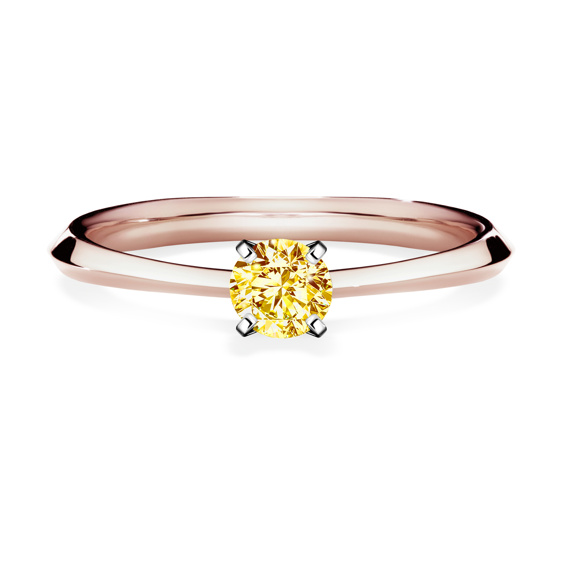 Pierścionek zaręczynowy My Angel z różowego złota z żółtym diamentem 0,25CT