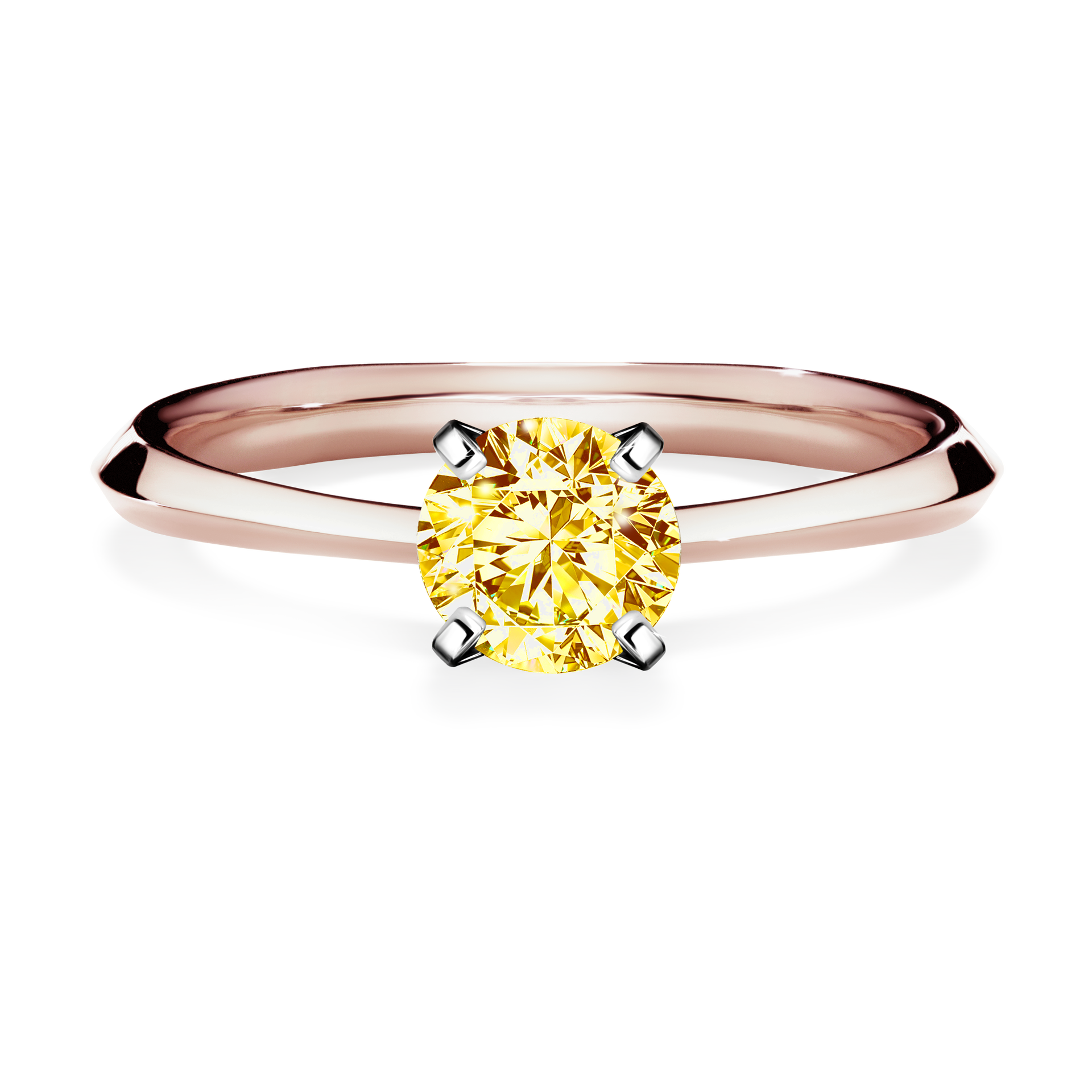 Pierścionek zaręczynowy My Angel z różowego złota z żółtym diamentem 0,50CT