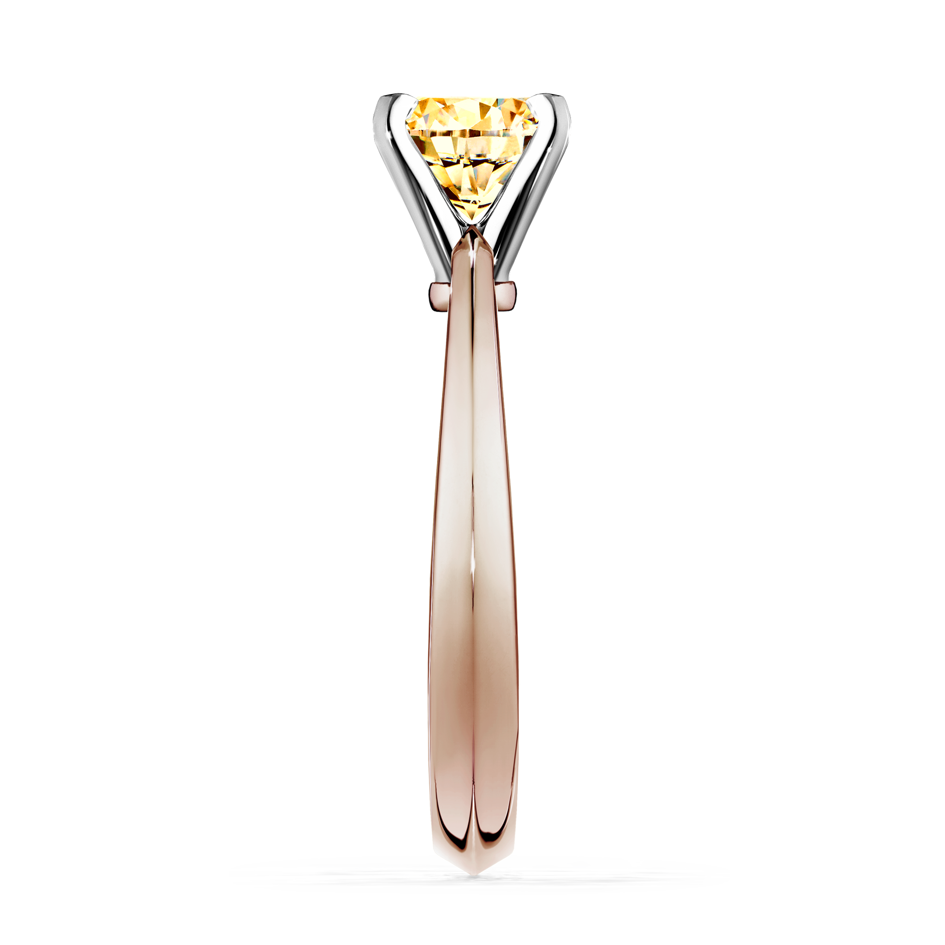 Pierścionek zaręczynowy My Angel z różowego złota z żółtym diamentem 0,50CT