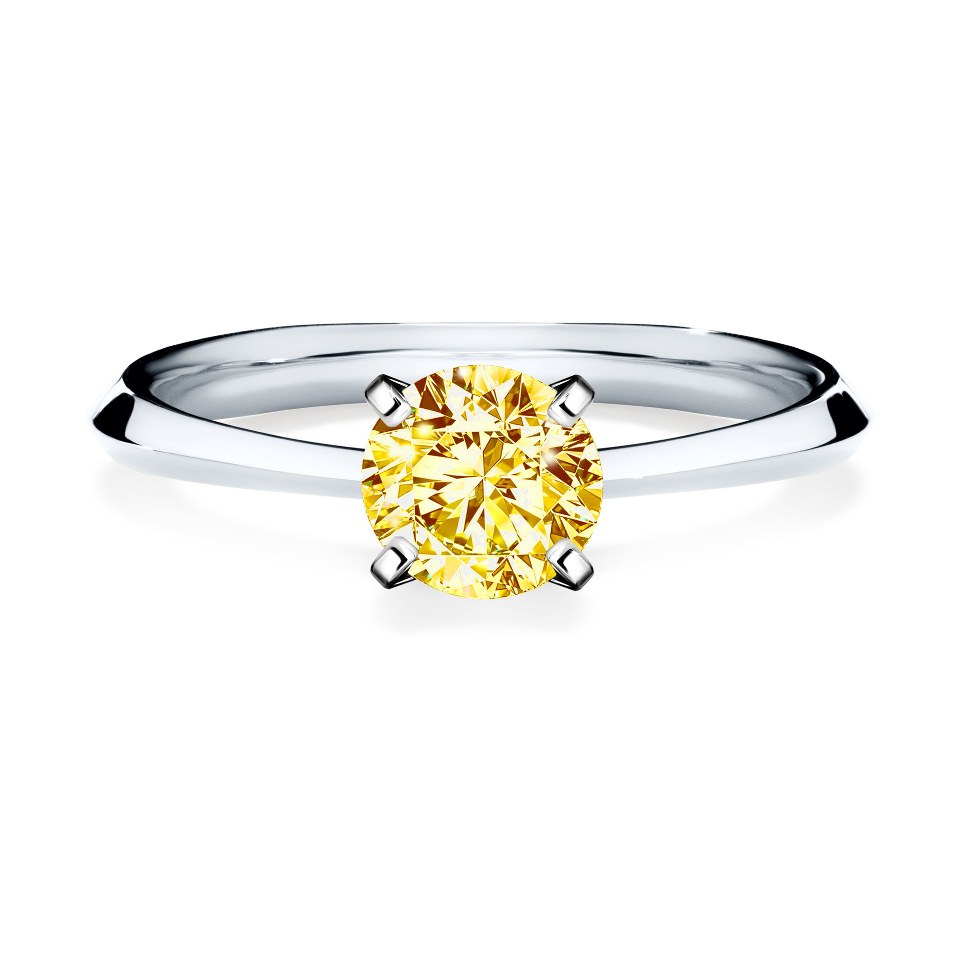 Pierścionek zaręczynowy My Angel z białego złota z żółtym diamentem 0,80CT