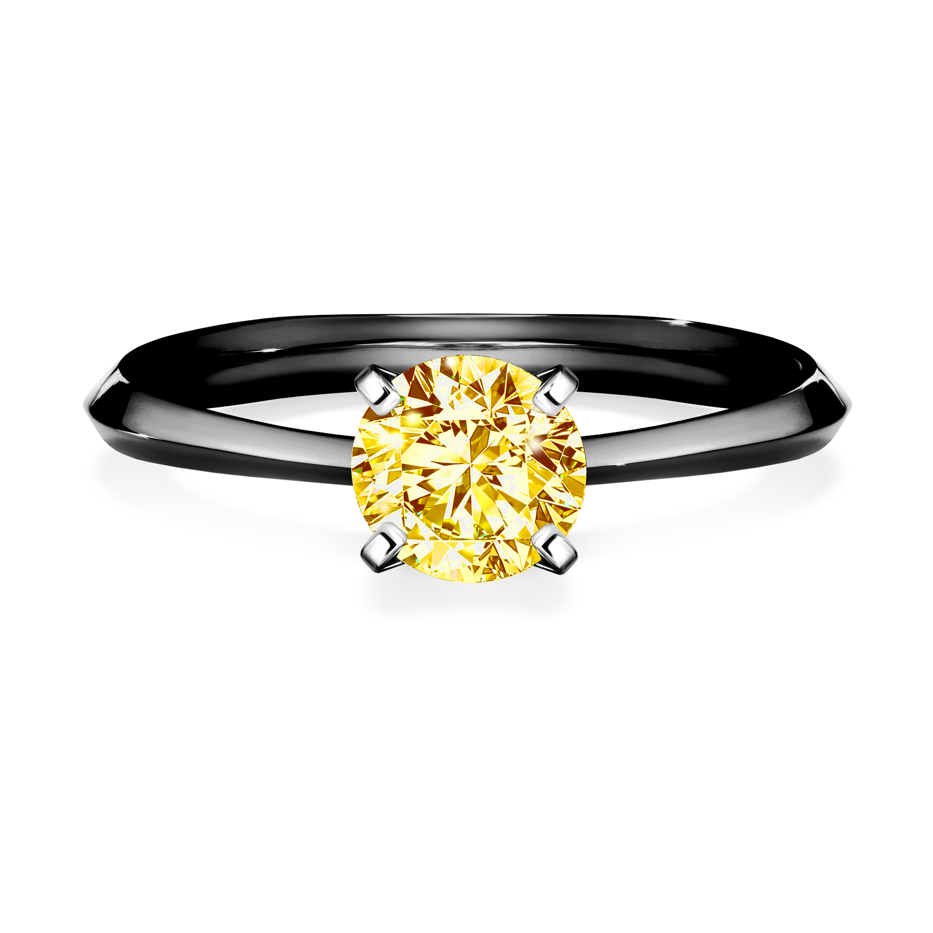 Pierścionek zaręczynowy My Angel z czarnego złota z żółtym diamentem 0,80CT