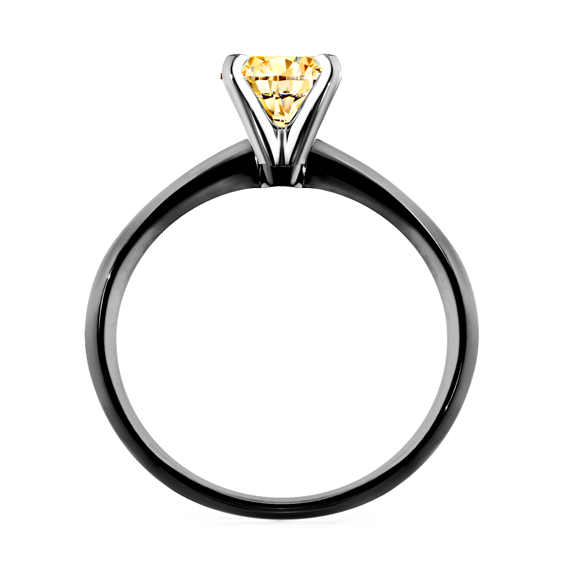 Pierścionek zaręczynowy My Angel z czarnego złota z żółtym diamentem 0,80CT