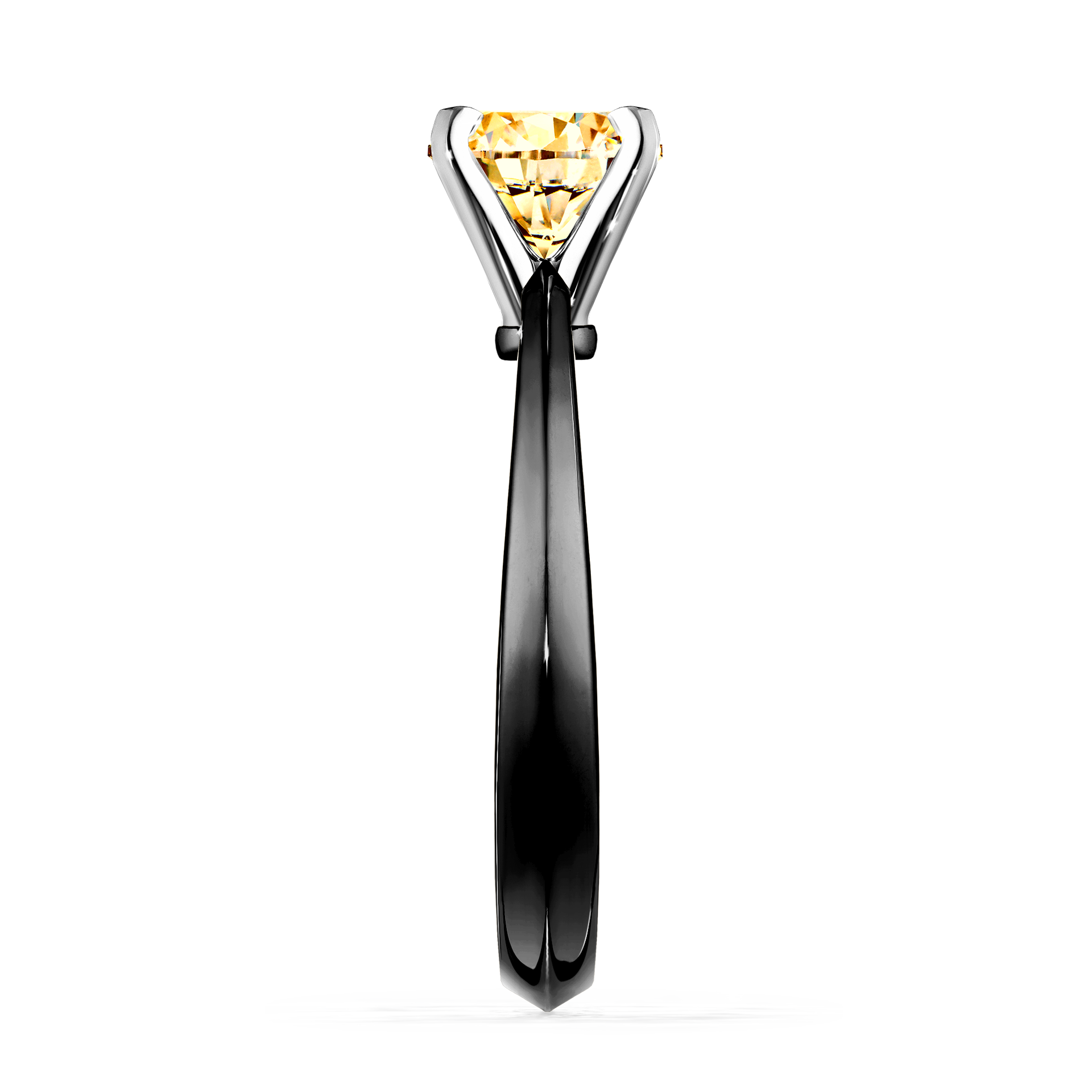 Pierścionek zaręczynowy My Angel z czarnego złota z żółtym diamentem 0,80CT