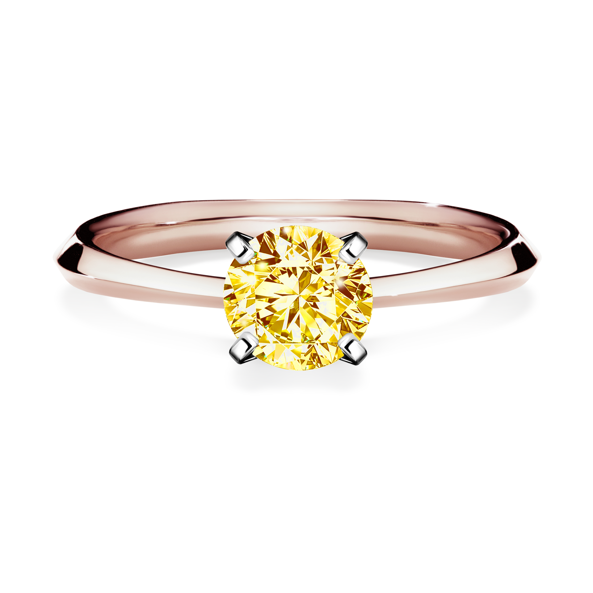 Pierścionek zaręczynowy My Angel z różowego złota z żółtym diamentem 0,80CT