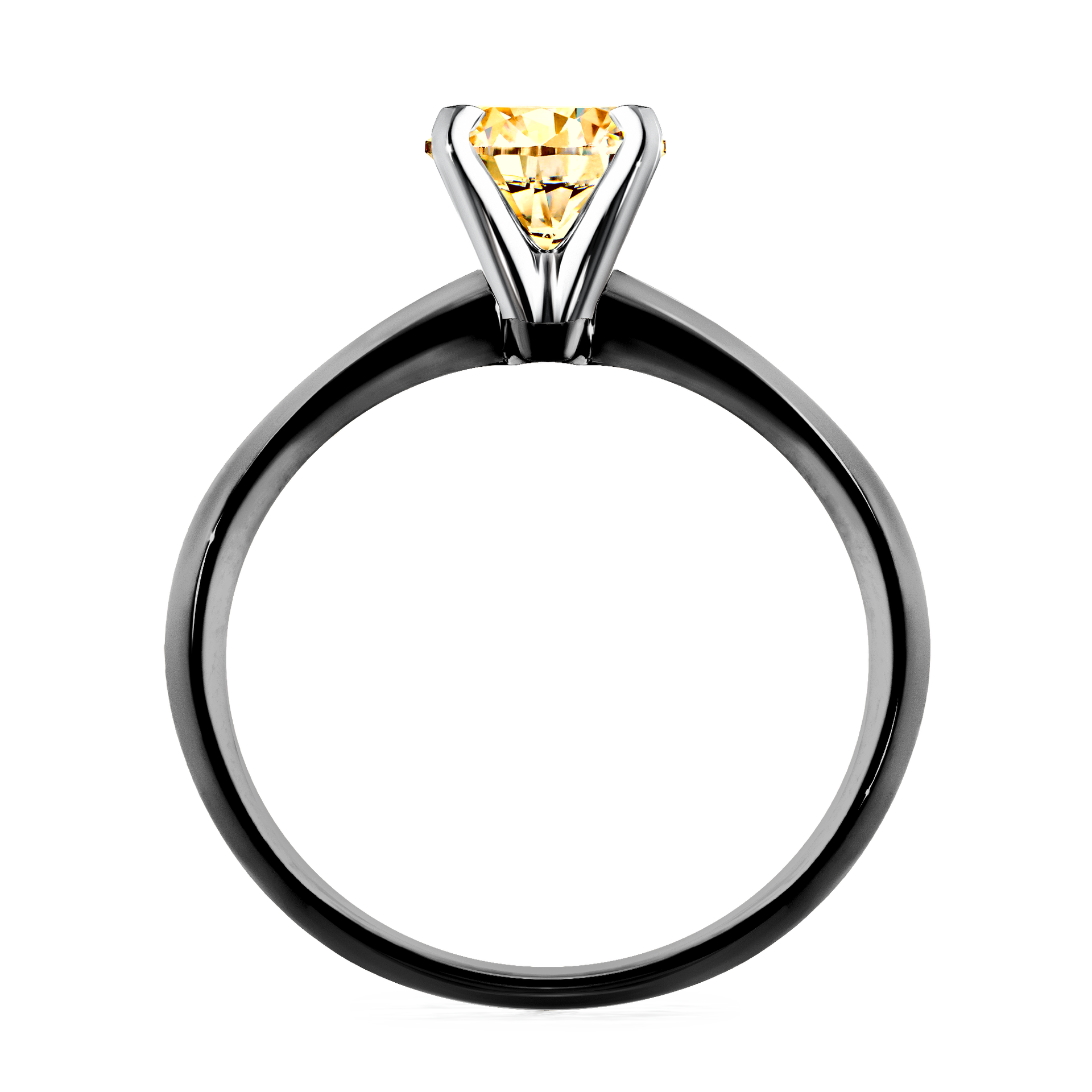 Pierścionek zaręczynowy My Angel z czarnego złota z żółtym diamentem 1,00CT