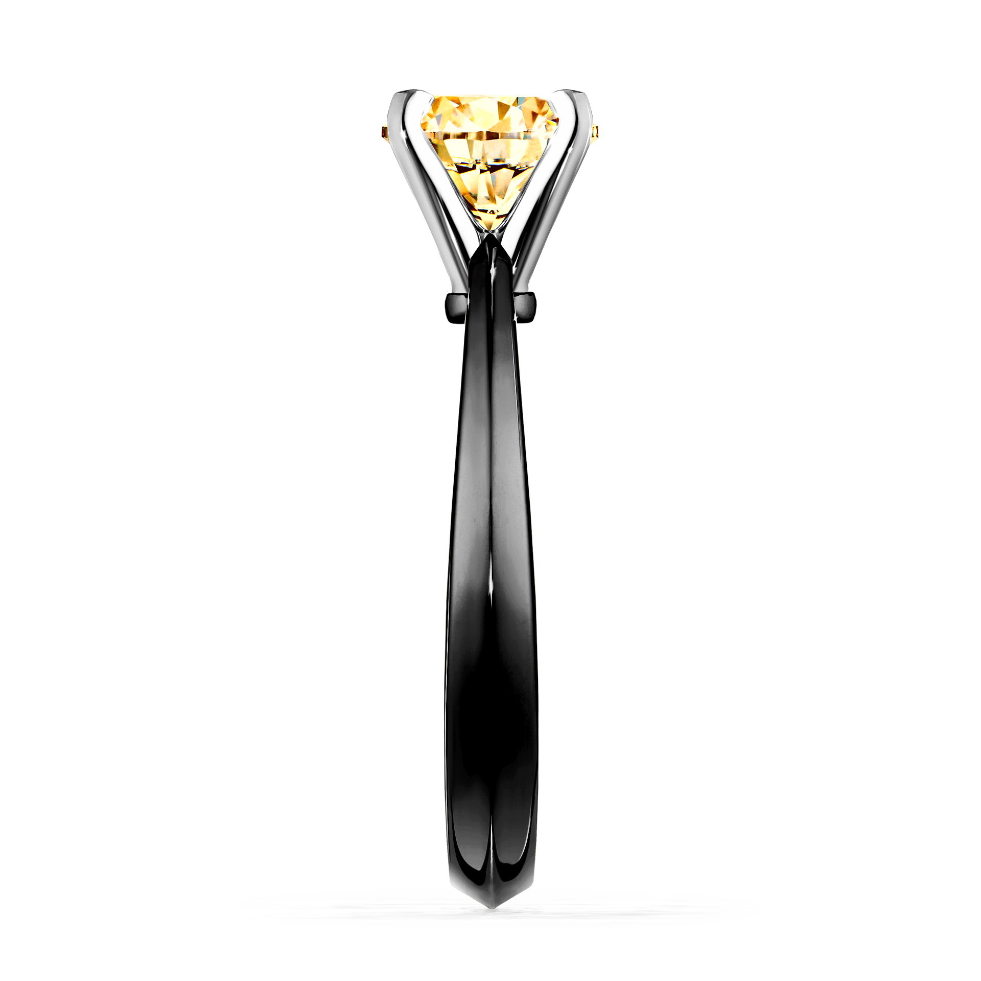 Pierścionek zaręczynowy My Angel z czarnego złota z żółtym diamentem 1,00CT