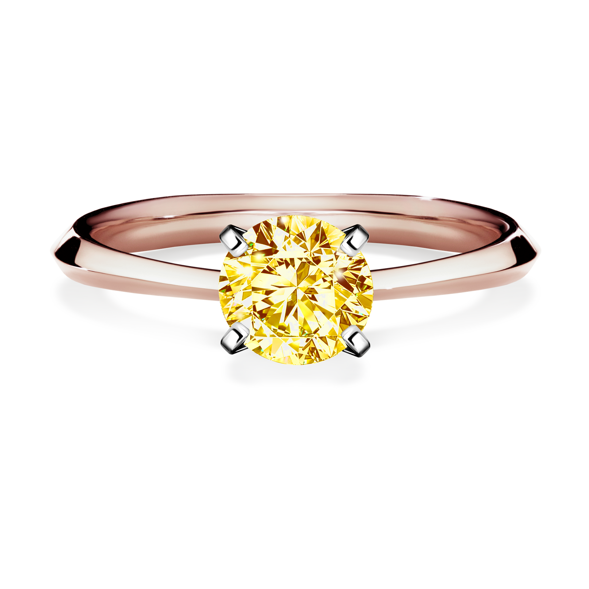 Pierścionek zaręczynowy My Angel z różowego złota z żółtym diamentem 1,00CT