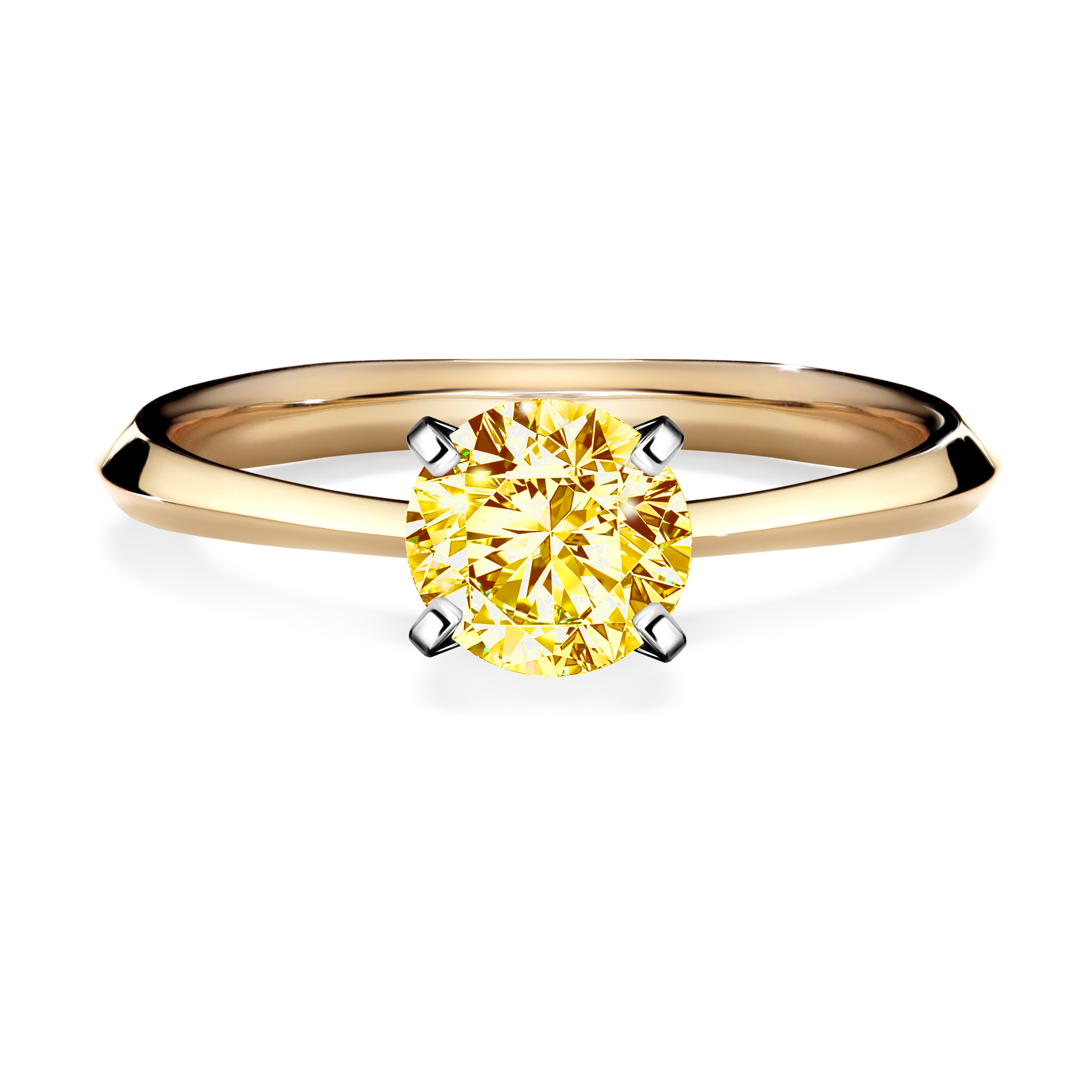 Pierścionek zaręczynowy My Angel z żółtego złota z żółtym diamentem 1,00CT