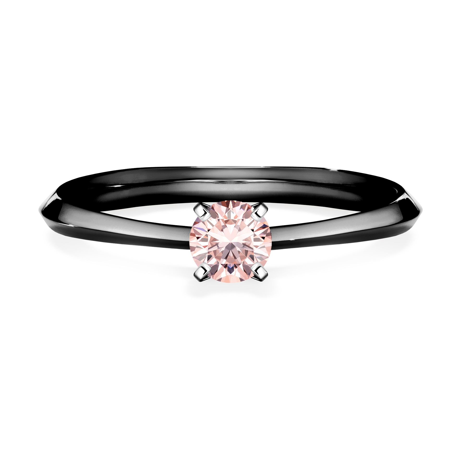 Pierścionek zaręczynowy My Angel z czarnego złota z morganitem 0,25CT