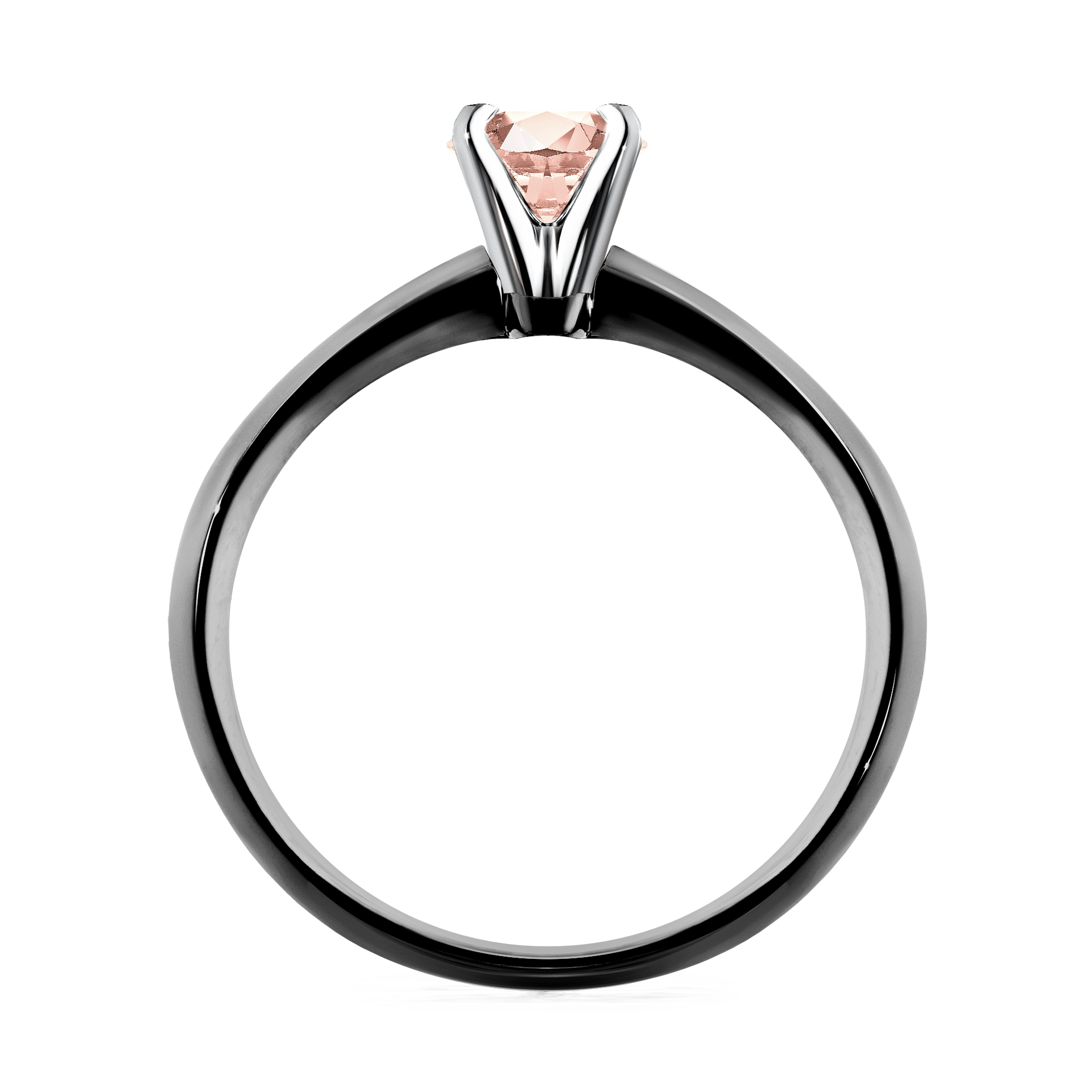 Pierścionek zaręczynowy My Angel z czarnego złota z morganitem 0,25CT