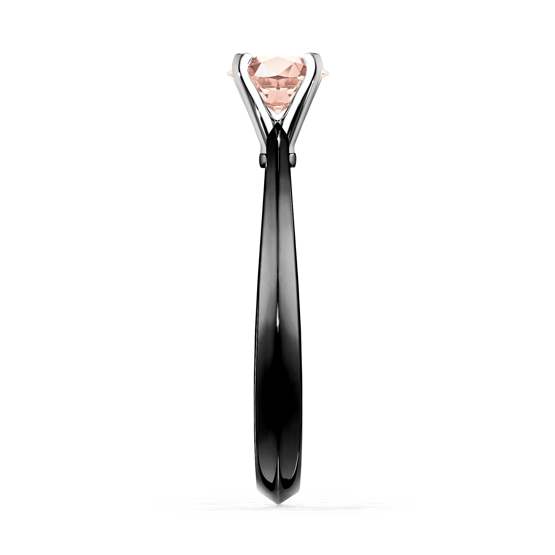 Pierścionek zaręczynowy My Angel z czarnego złota z morganitem 0,25CT