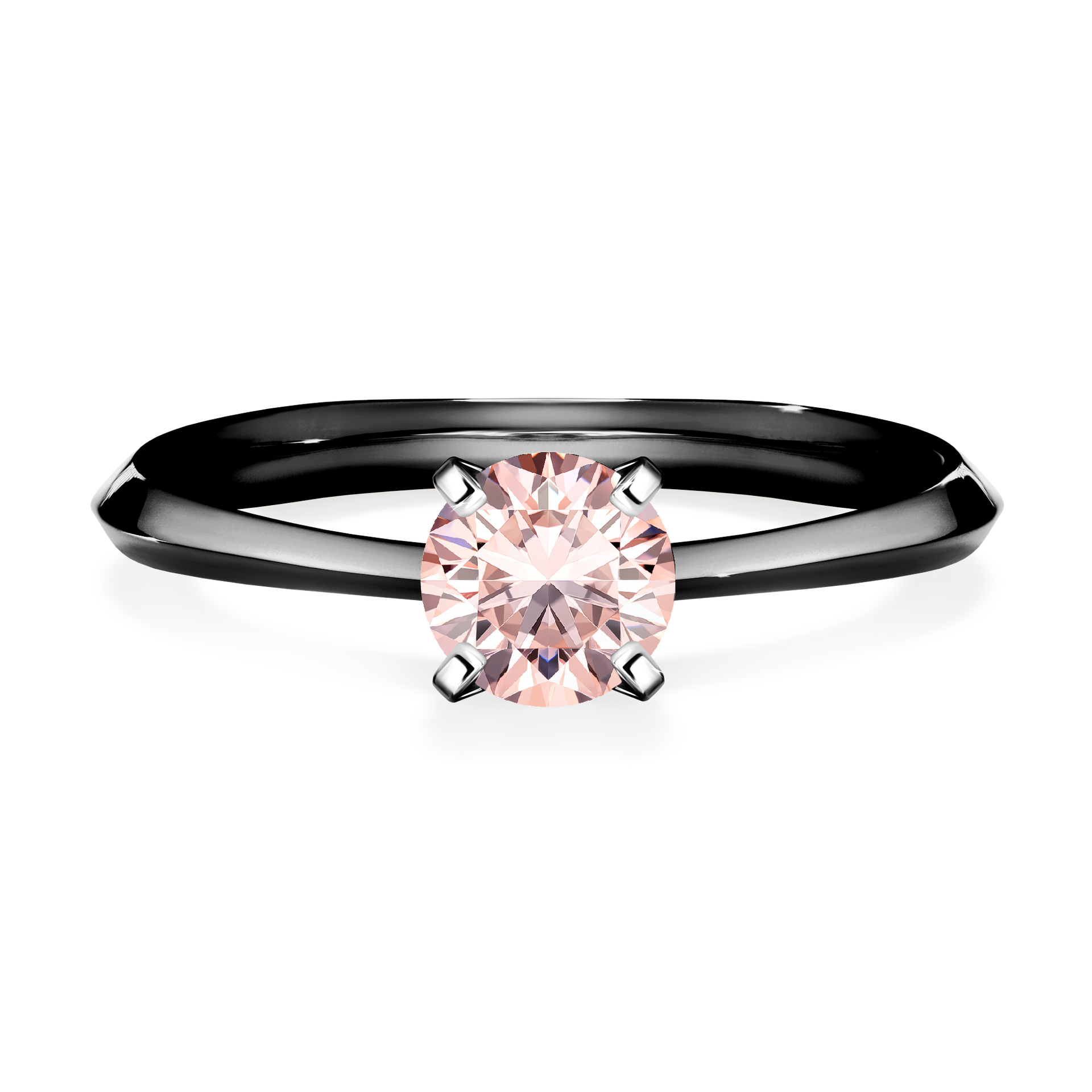Pierścionek zaręczynowy My Angel z czarnego złota z morganitem 0,50CT