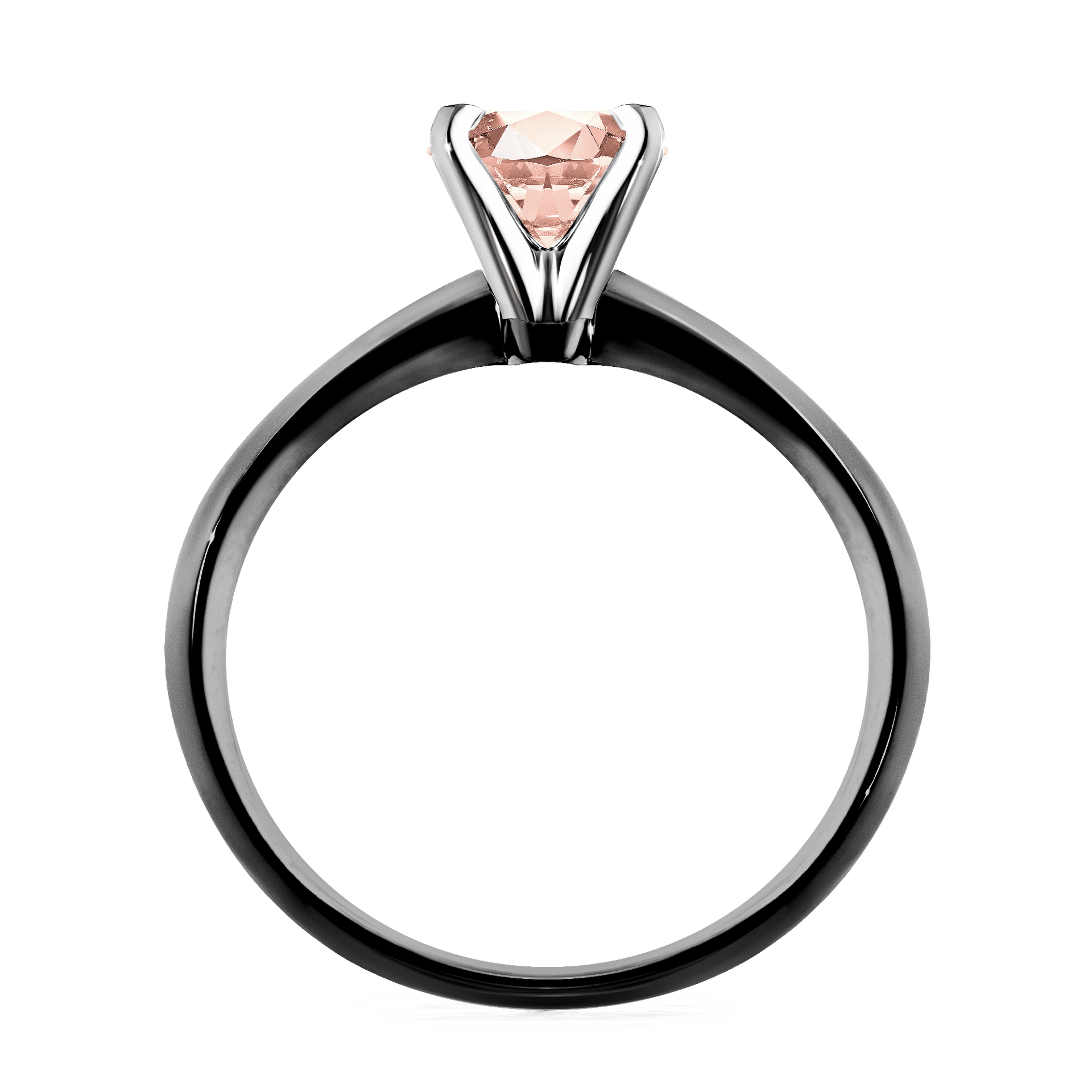Pierścionek zaręczynowy My Angel z czarnego złota z morganitem 0,50CT