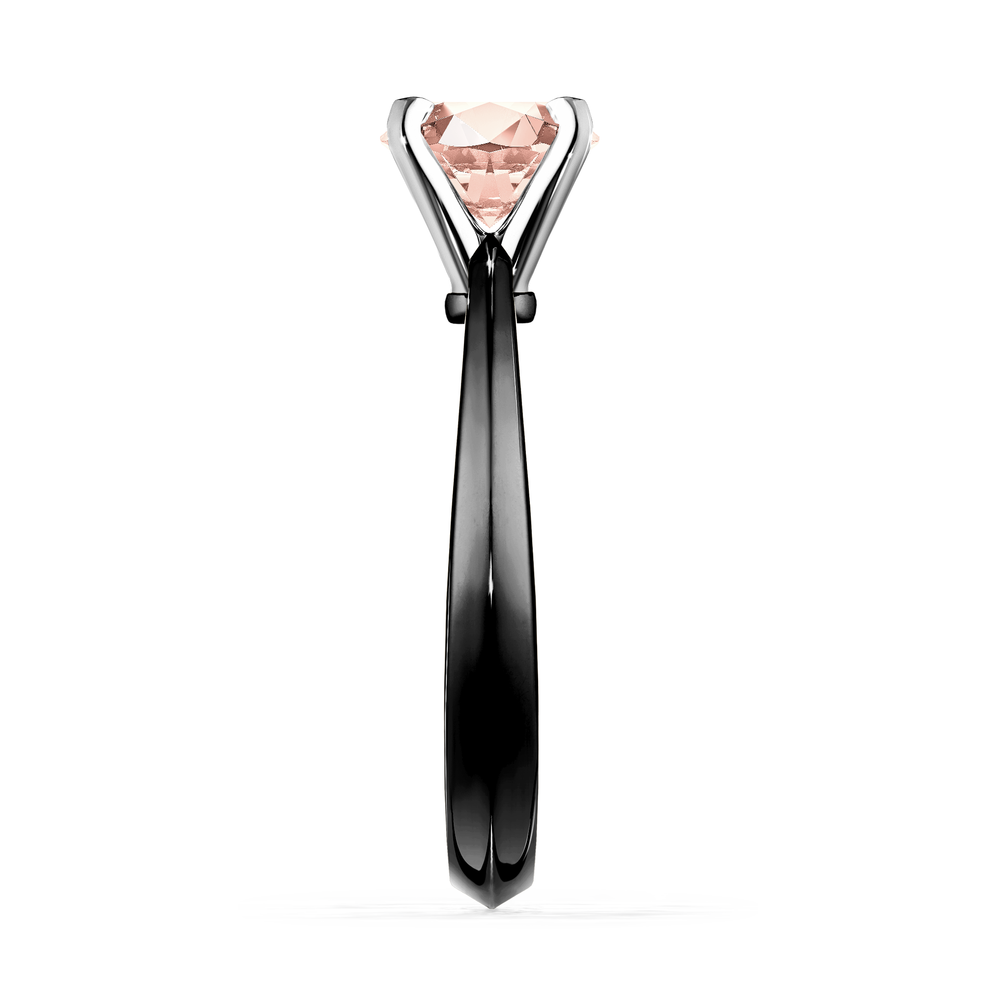 Pierścionek zaręczynowy My Angel z czarnego złota z morganitem 0,50CT
