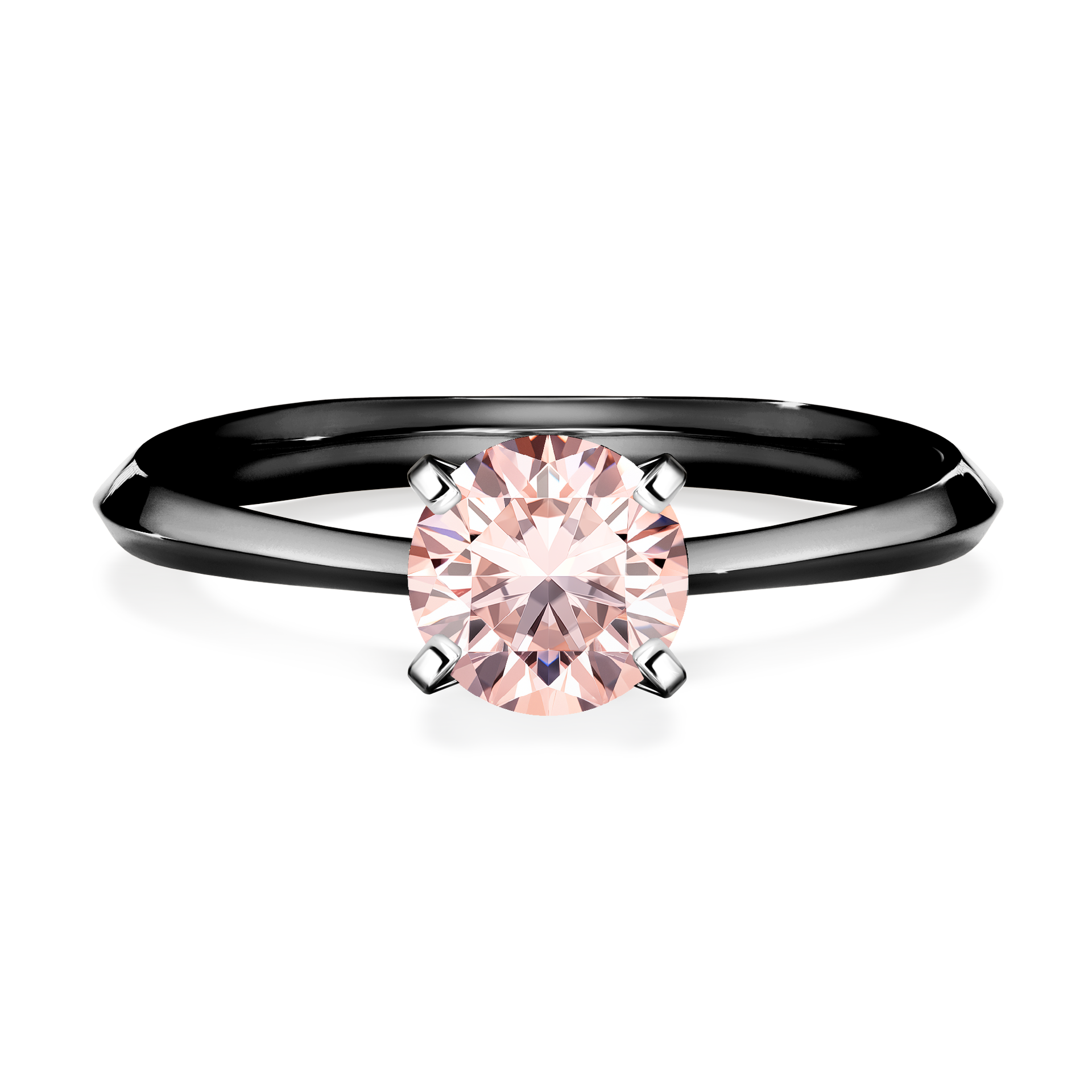 Pierścionek zaręczynowy My Angel z czarnego złota z morganitem 1,00CT