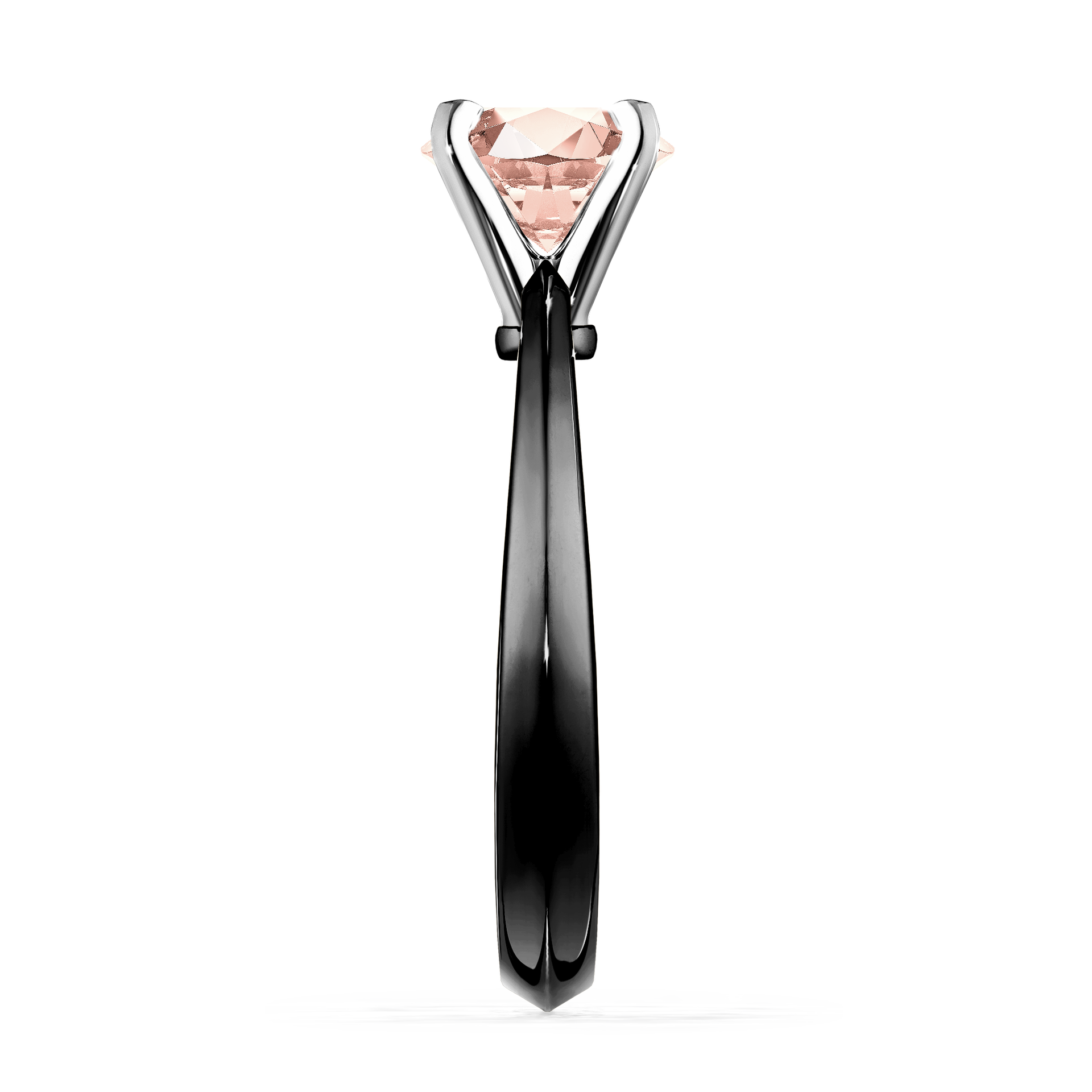 Pierścionek zaręczynowy My Angel z czarnego złota z morganitem 1,00CT